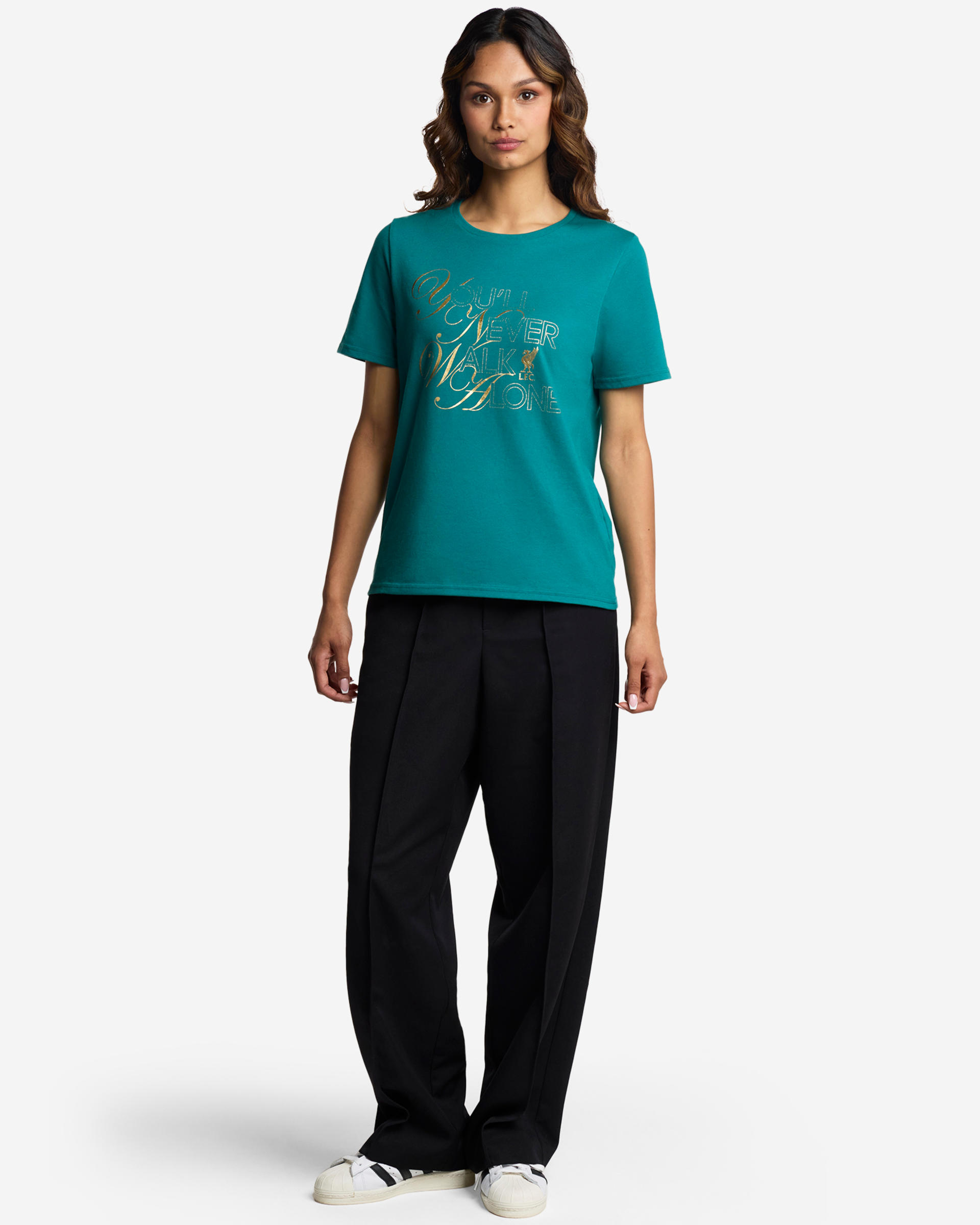 Camiseta LFC Gold Foil para mujer, color verde azulado - Image 4