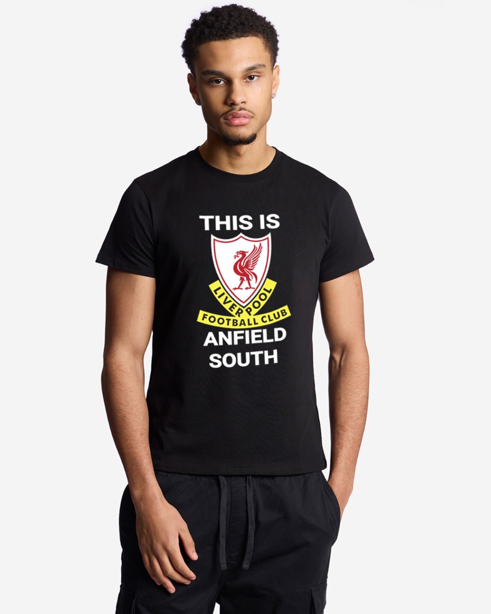 LFC Adults This Is Anfield South Tee Black - Image 1