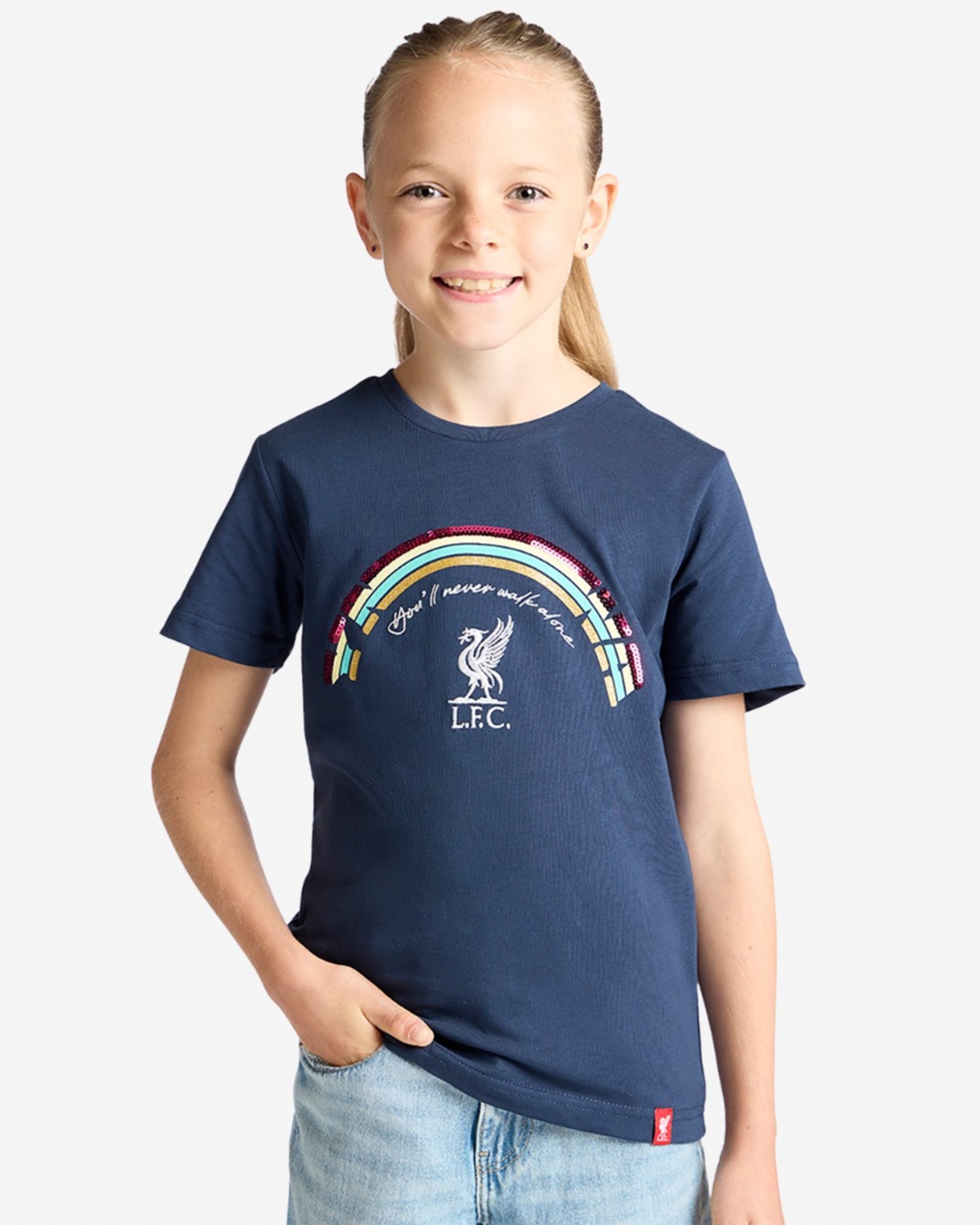 Camiseta LFC Juniors Rainbow Liverbird azul marino - Image 1