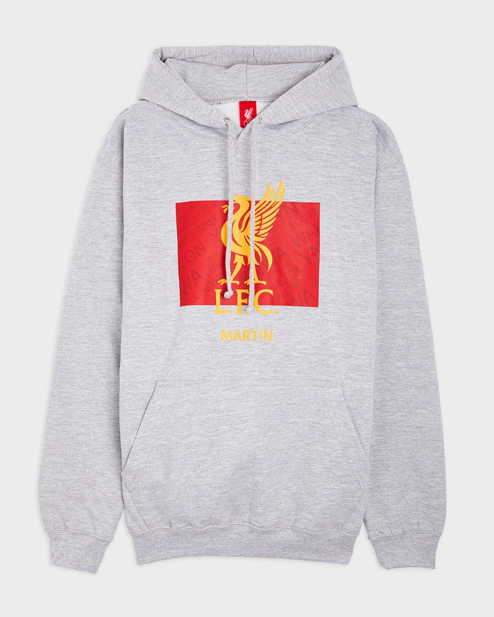 LFC Liverbird Personalised Grey Hoody - Image 2