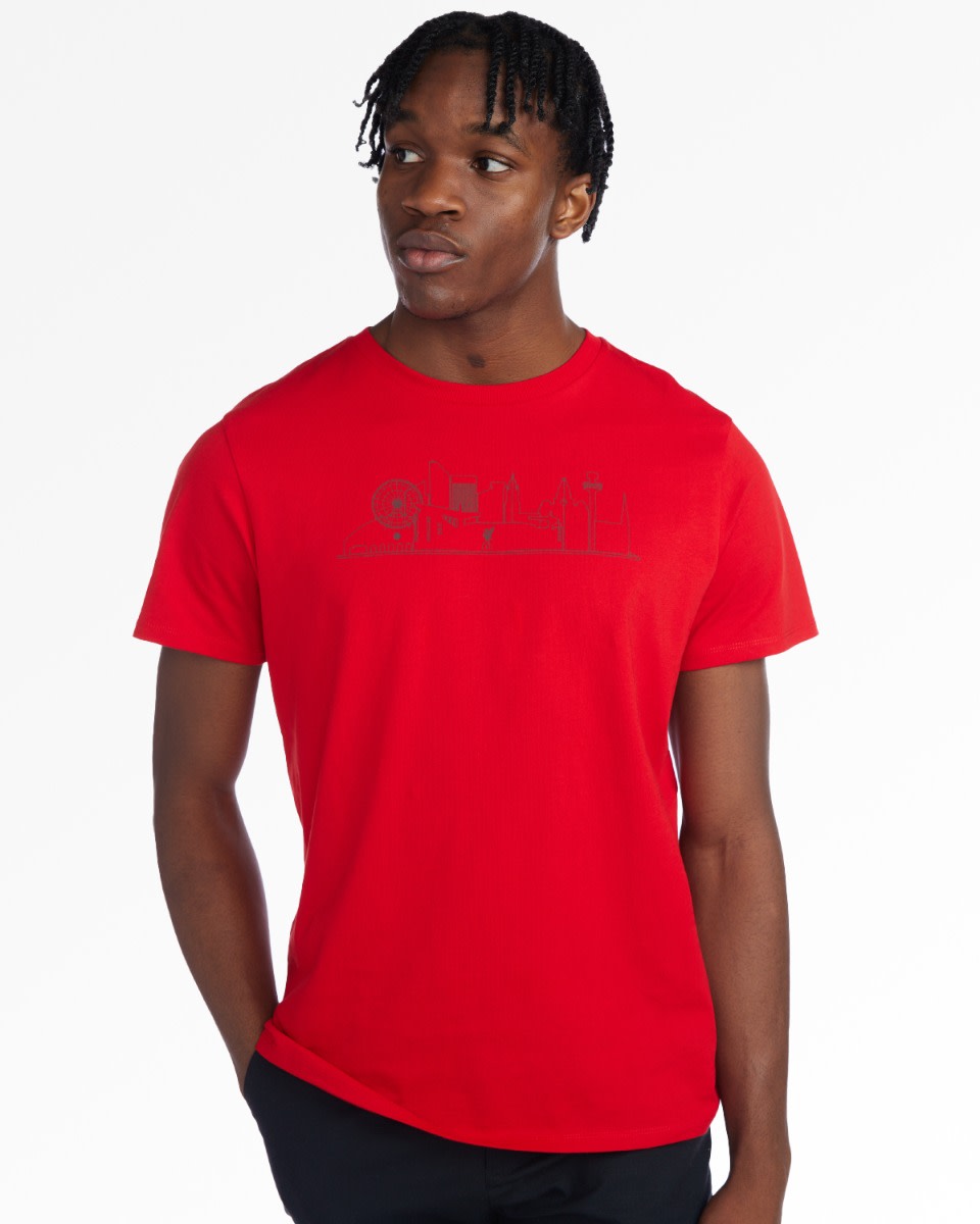 LFC Mens Liverpool Skyline Tee Red - Image 1