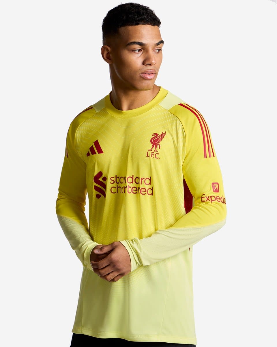 LFC adidas Mens 25/26 Long Sleeve Goalkeeper Jersey Yellow - Image 1
