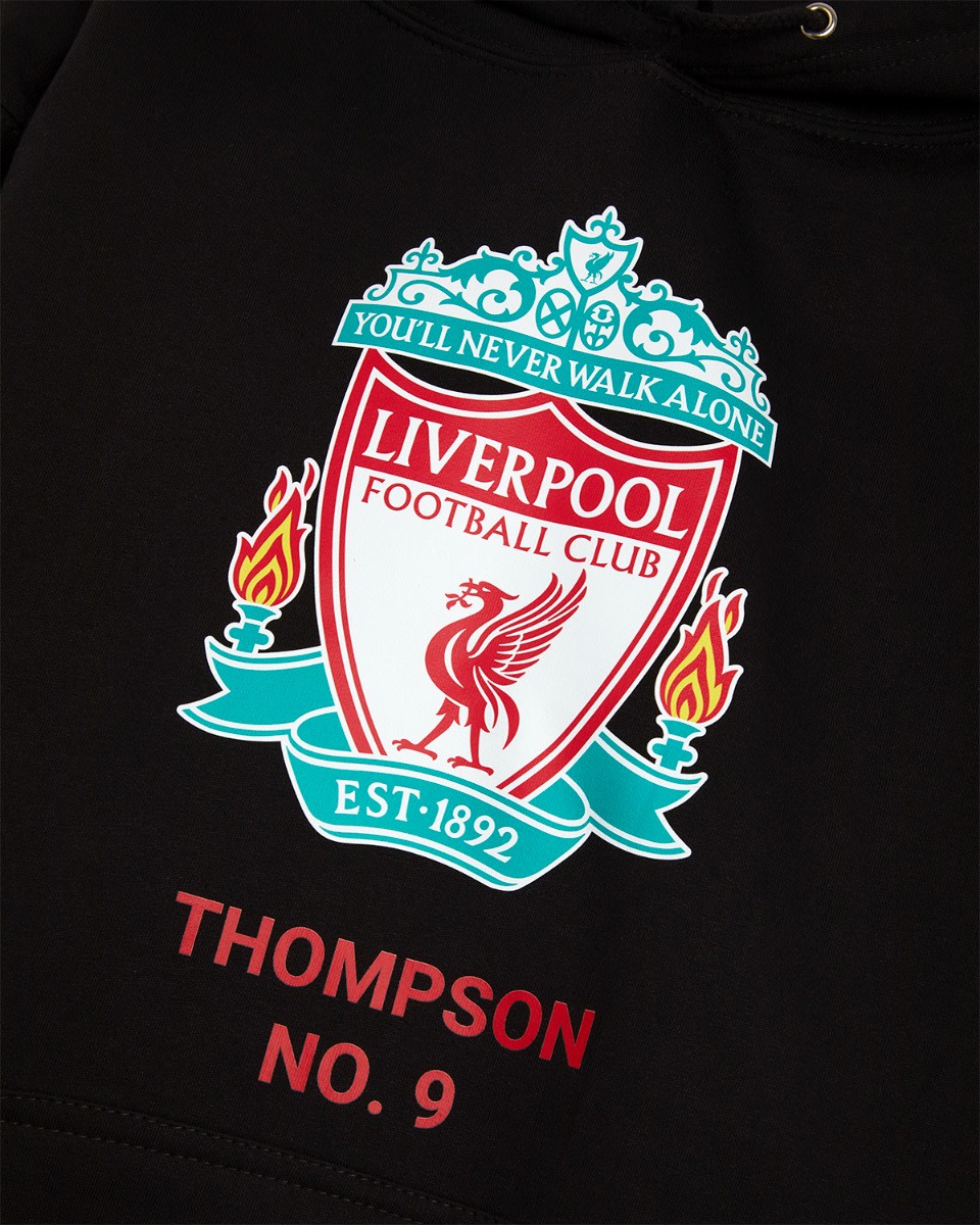 LFC Crest Personalised Black Hoody - Image 4