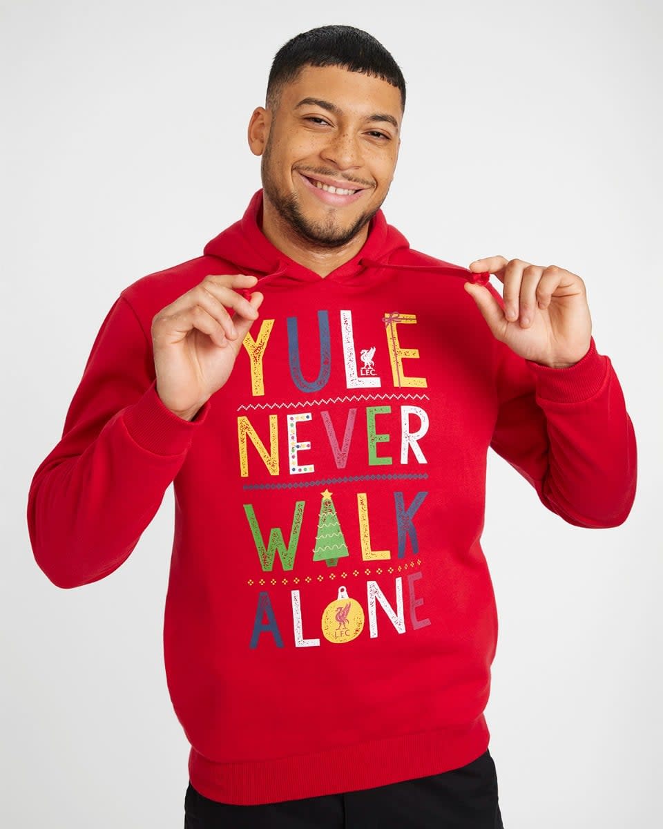 LFC Adult YNWA Christmas Hoody - Image 1
