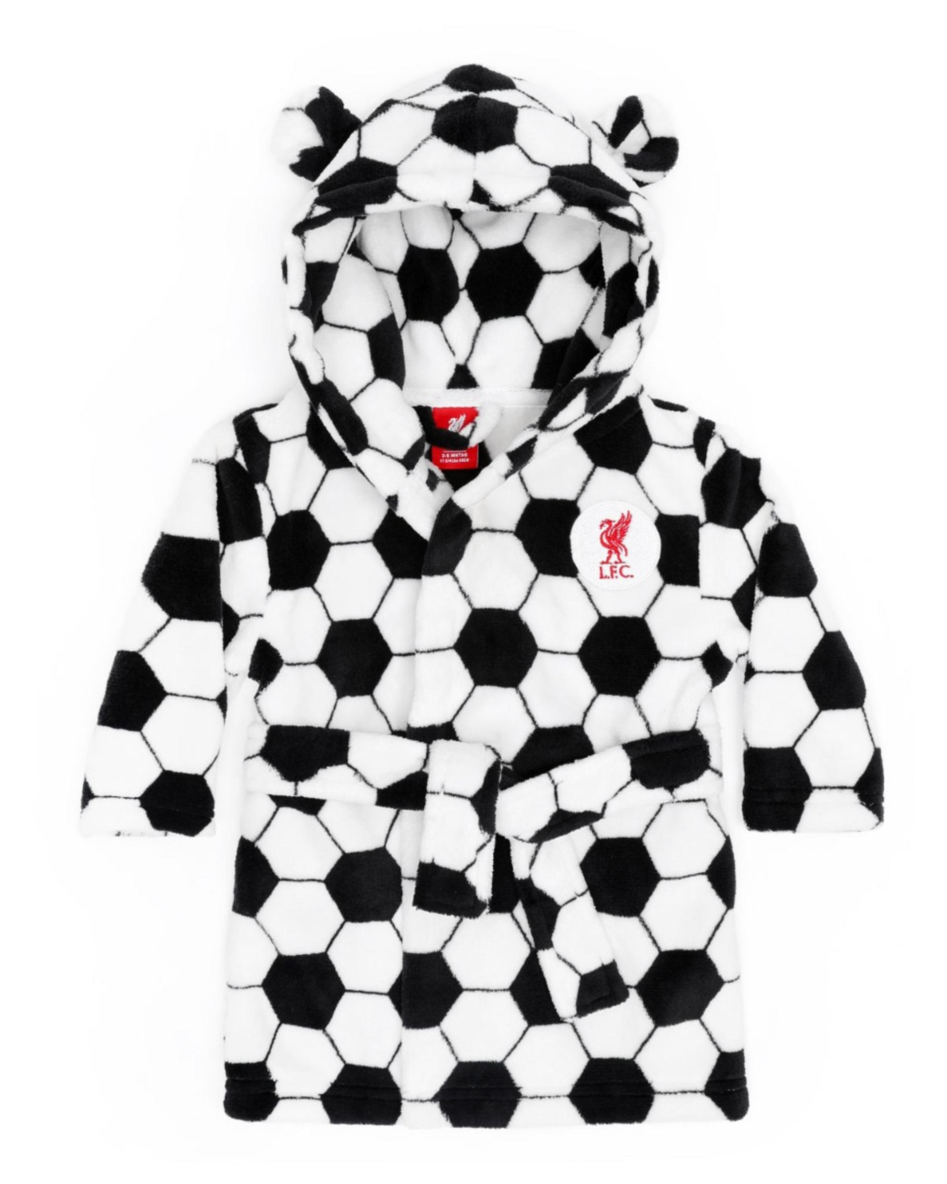 เสื้อคลุมฟุตบอลเด็ก LFC เสื้อคลุมหมวกขาวดำ - Image 1