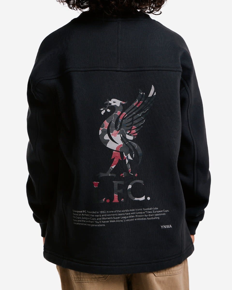 LFC Juniors Oversized YNWA Panelled Sweatshirt Grey - Image 1