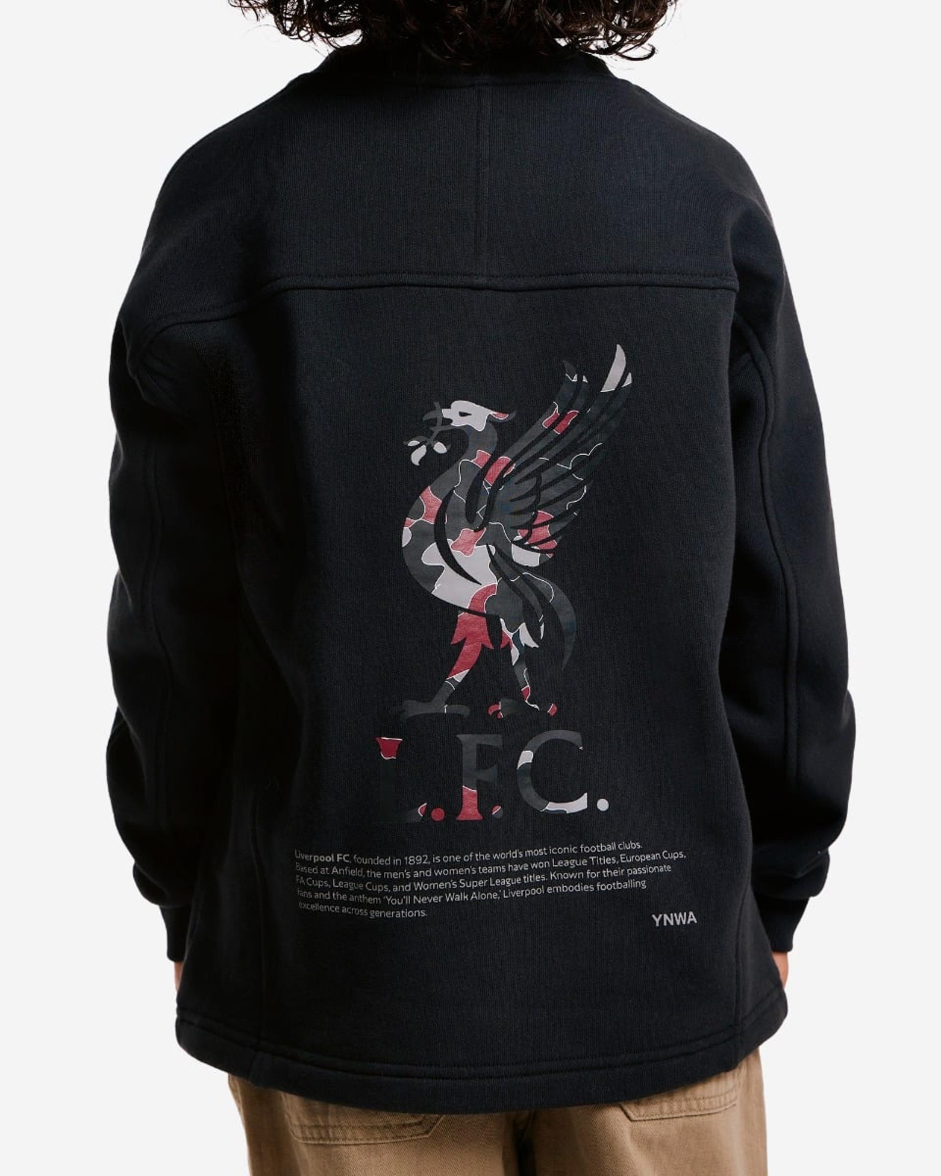 LFC Juniors เสื้อสเวตเตอร์แพนเนล YNWA ขนาดใหญ่ สีเทา - Image 1