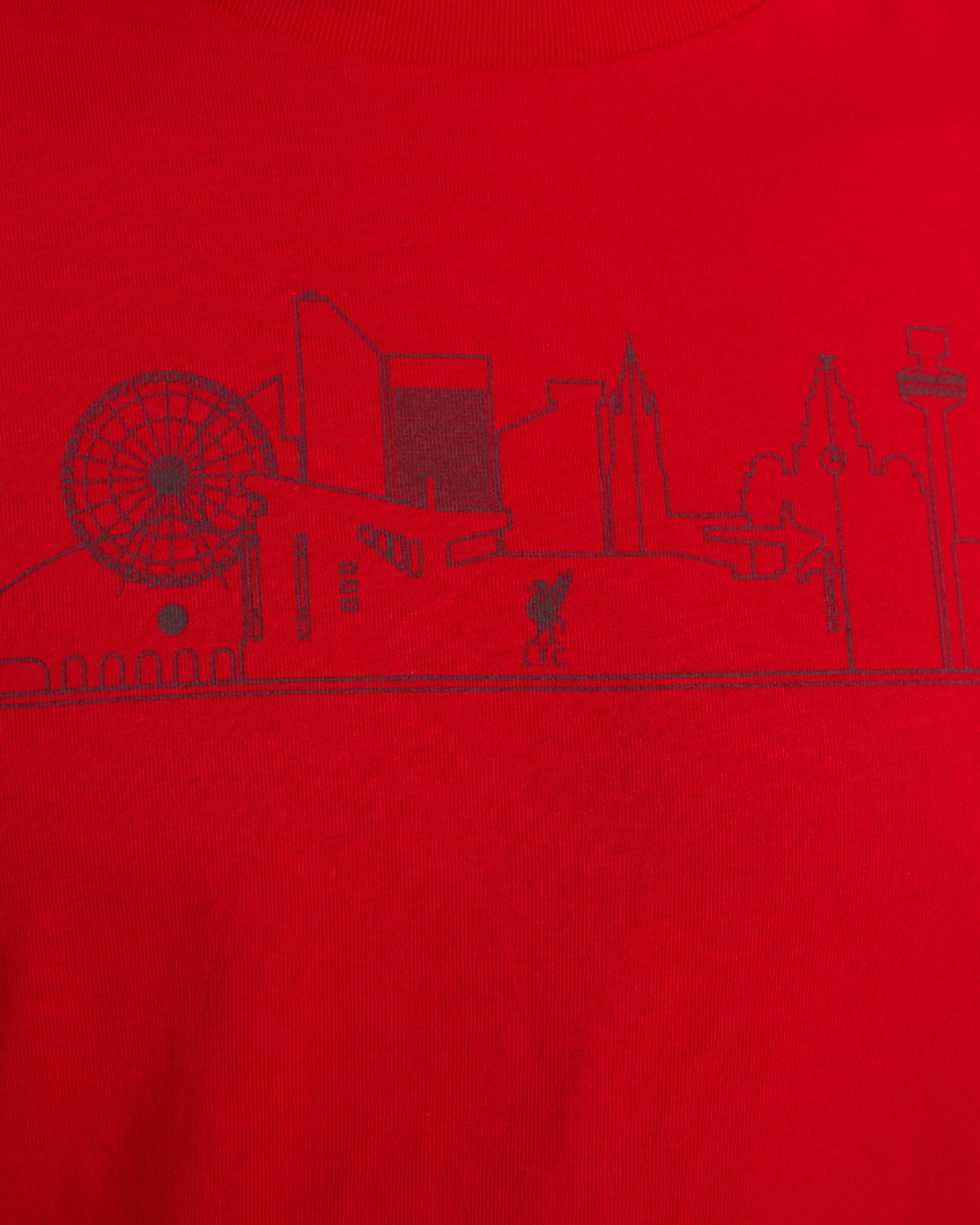 LFC Liverpool Skyline Herren-T-Shirt Rot - Image 2