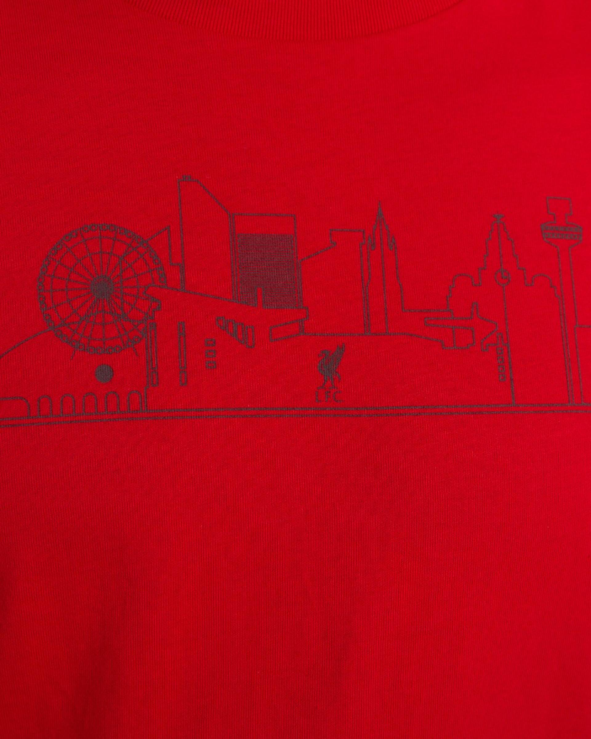 LFC Liverpool Skyline Herren-T-Shirt Rot - Image 2