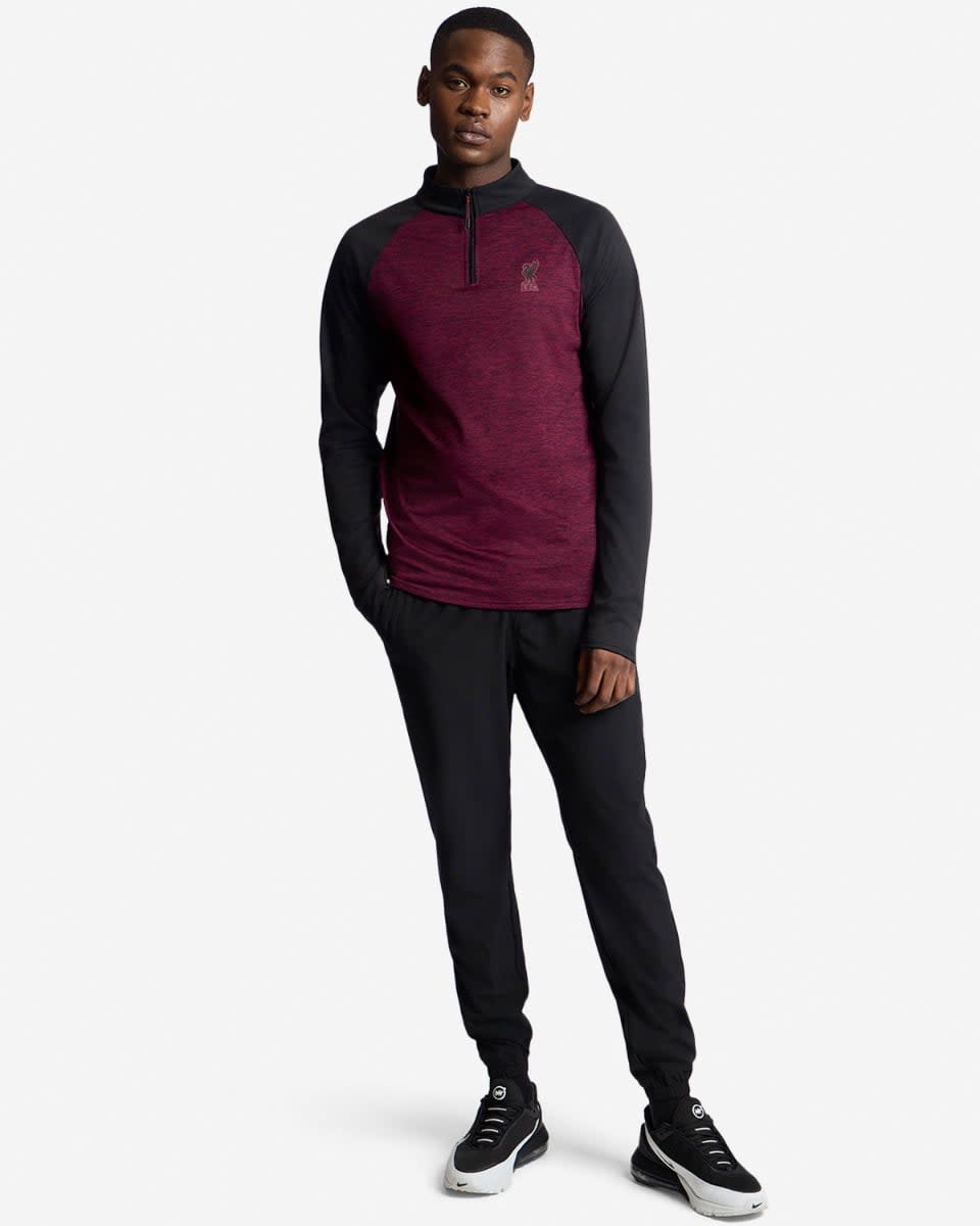 LFC Mens 1/2 Zip Raglan Top Red - Image 3