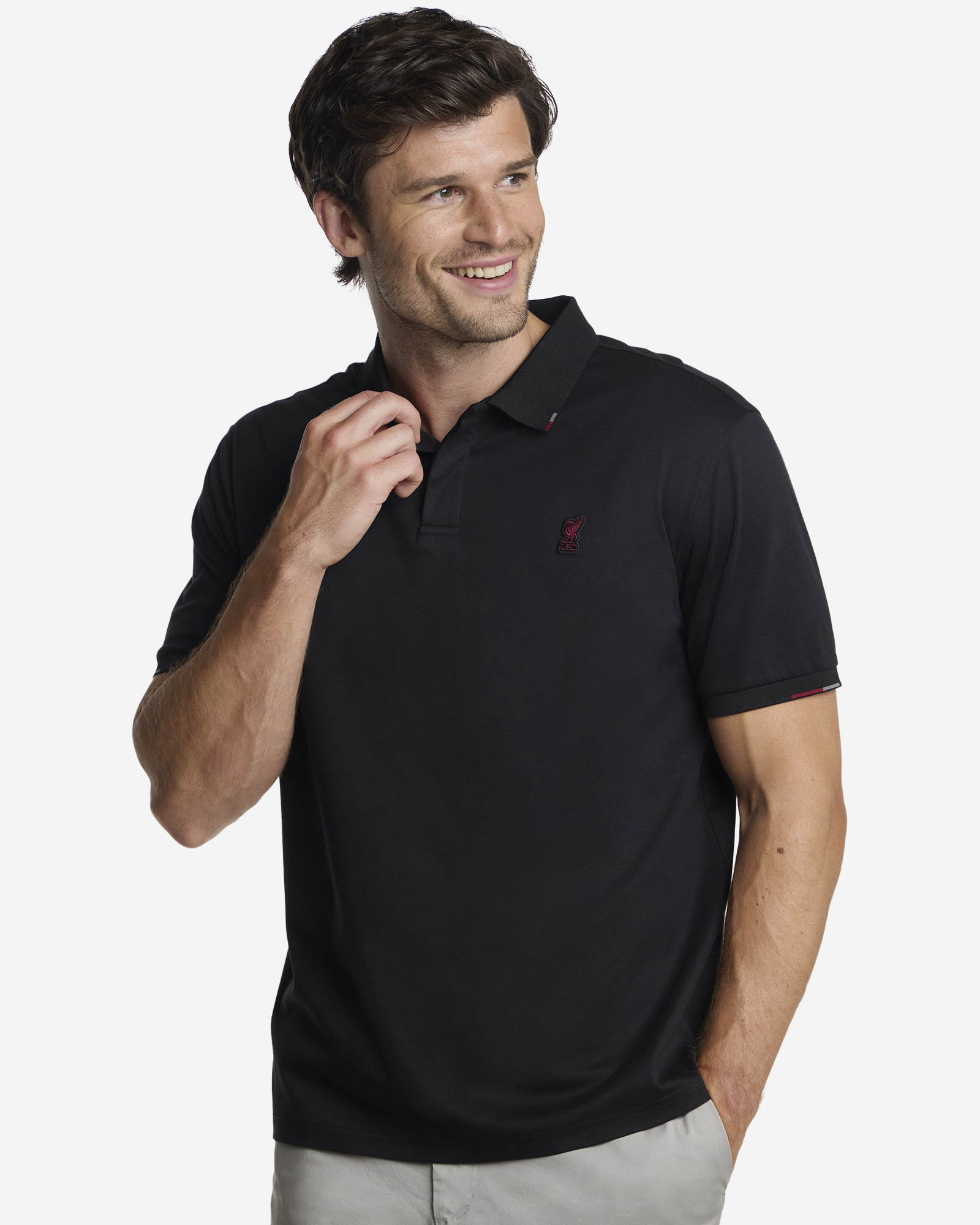 LFC Firma Mens Tipped Polo Black - Image 2