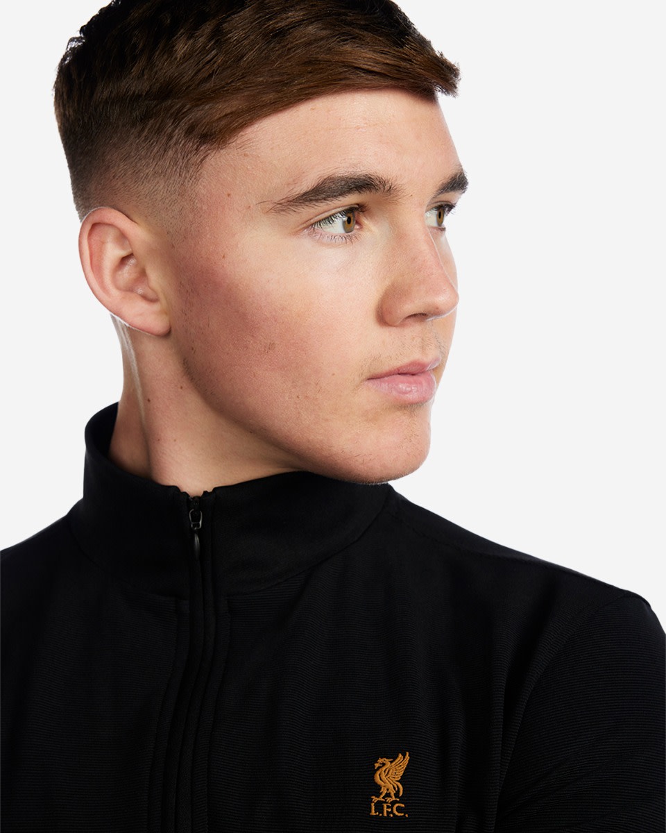 LFC Mens Quarter Zip Rib Sweatshirt Black - Image 2
