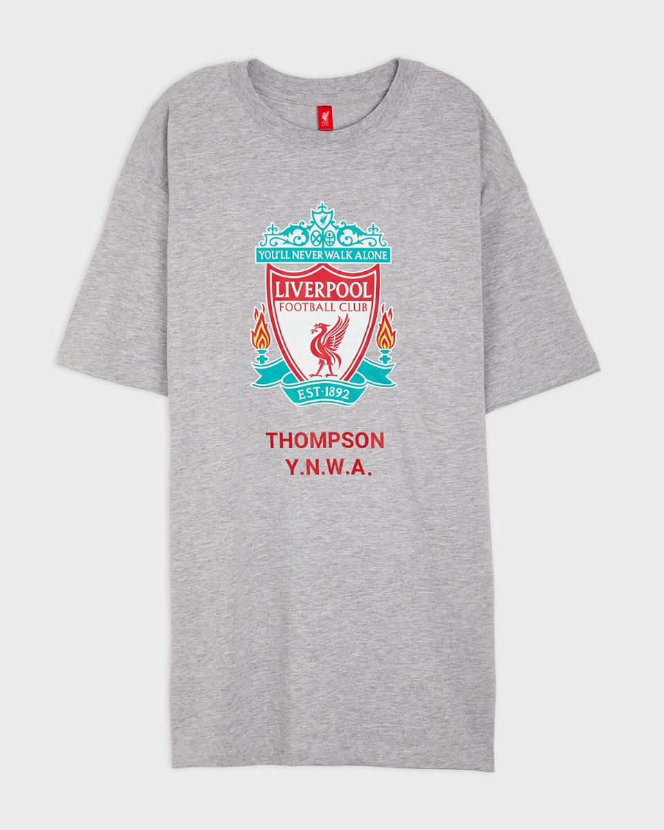 LFC Crest Personalised Grey Tee - Image 2