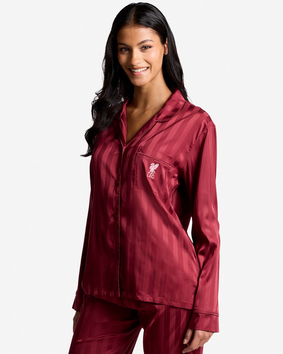 LFC Womens Satin Pyjama Set Red - Image 3