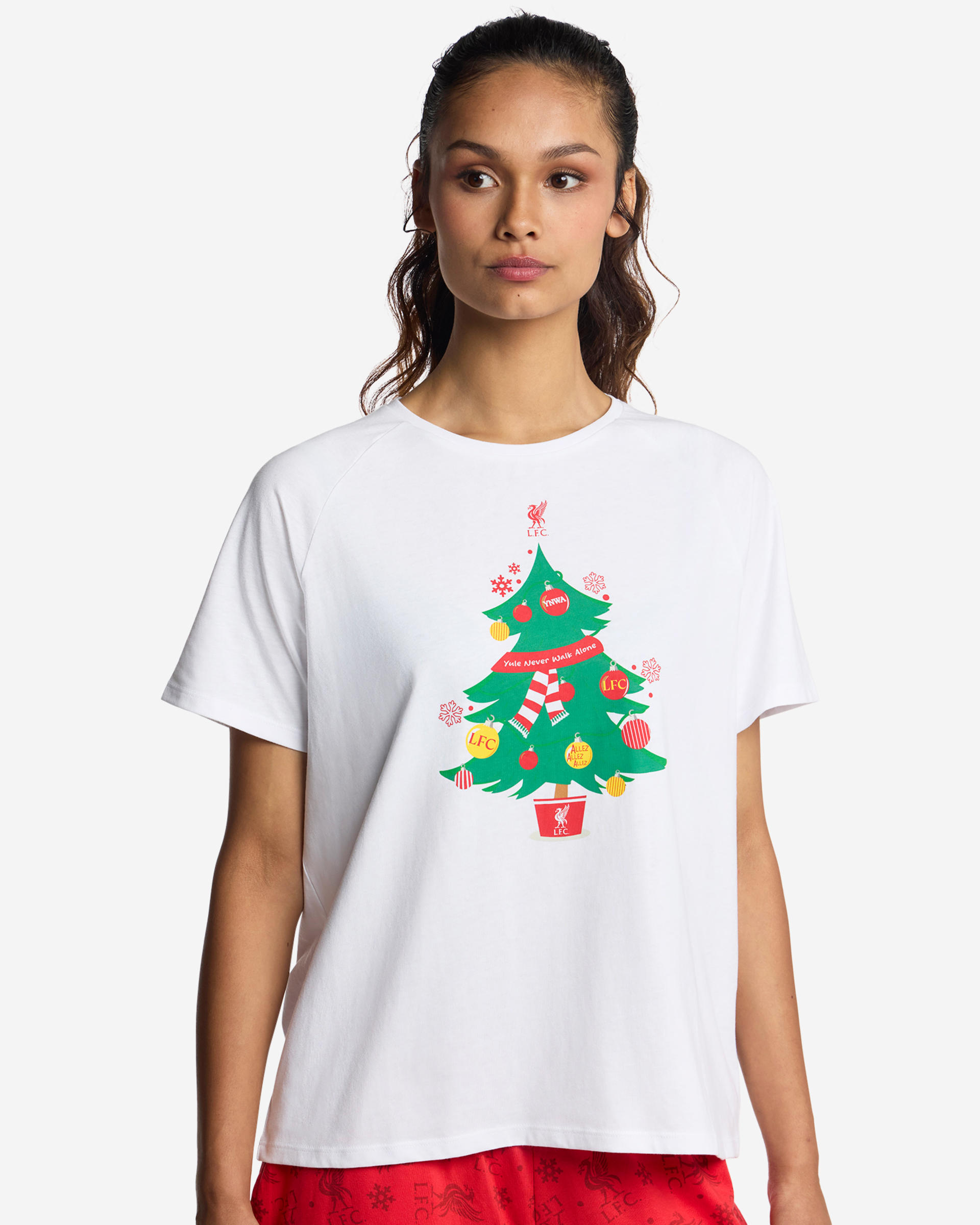 Pijama navideño LFC para mujer, color rojo - Image 1