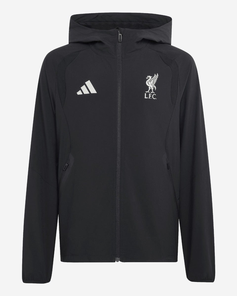 LFC adidas Youth Tiro Travel Full Zip Windbreaker Black