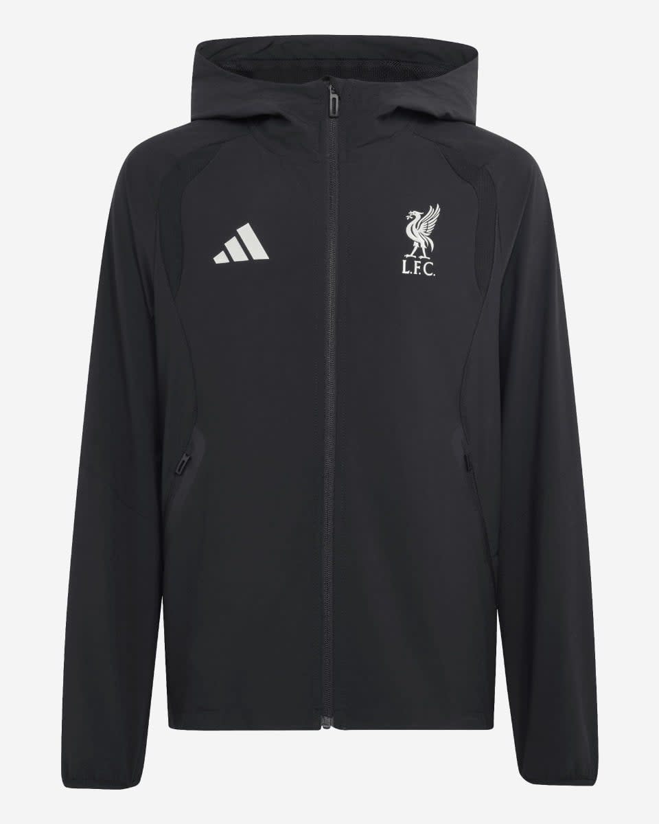 LFC adidas Youth Tiro Travel Windbreaker med fuld lynlås Sort - Image 1