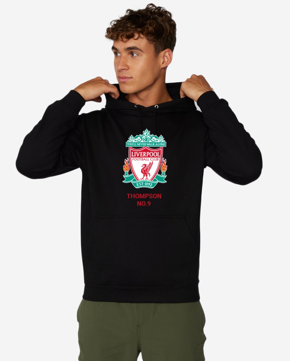 LFC Crest Personlig Svart Huvtröja - Image 1