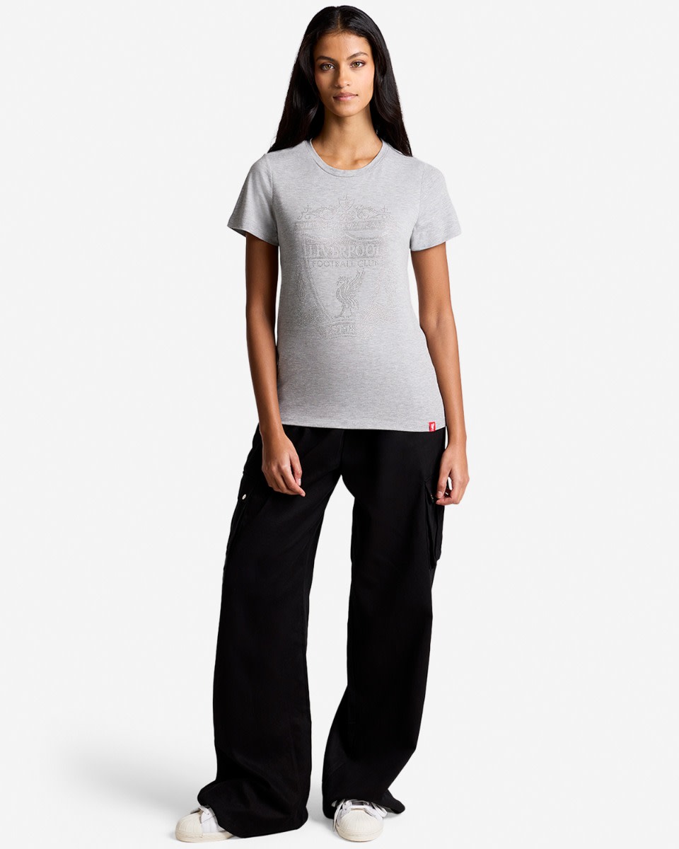 LFC Womens Diamenté Crest Tee Grey - Image 4