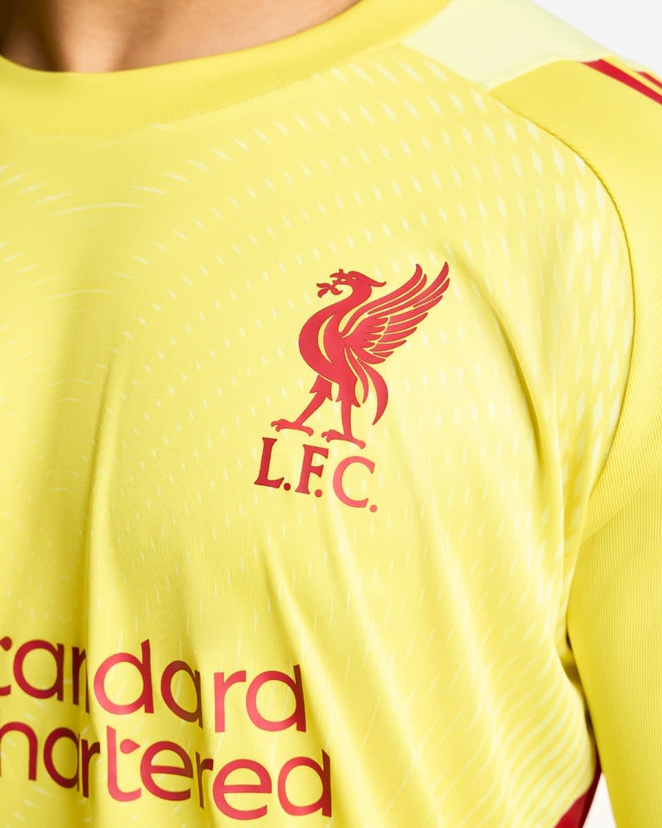 LFC adidas Mens 25/26 Long Sleeve Goalkeeper Jersey Yellow - Image 3