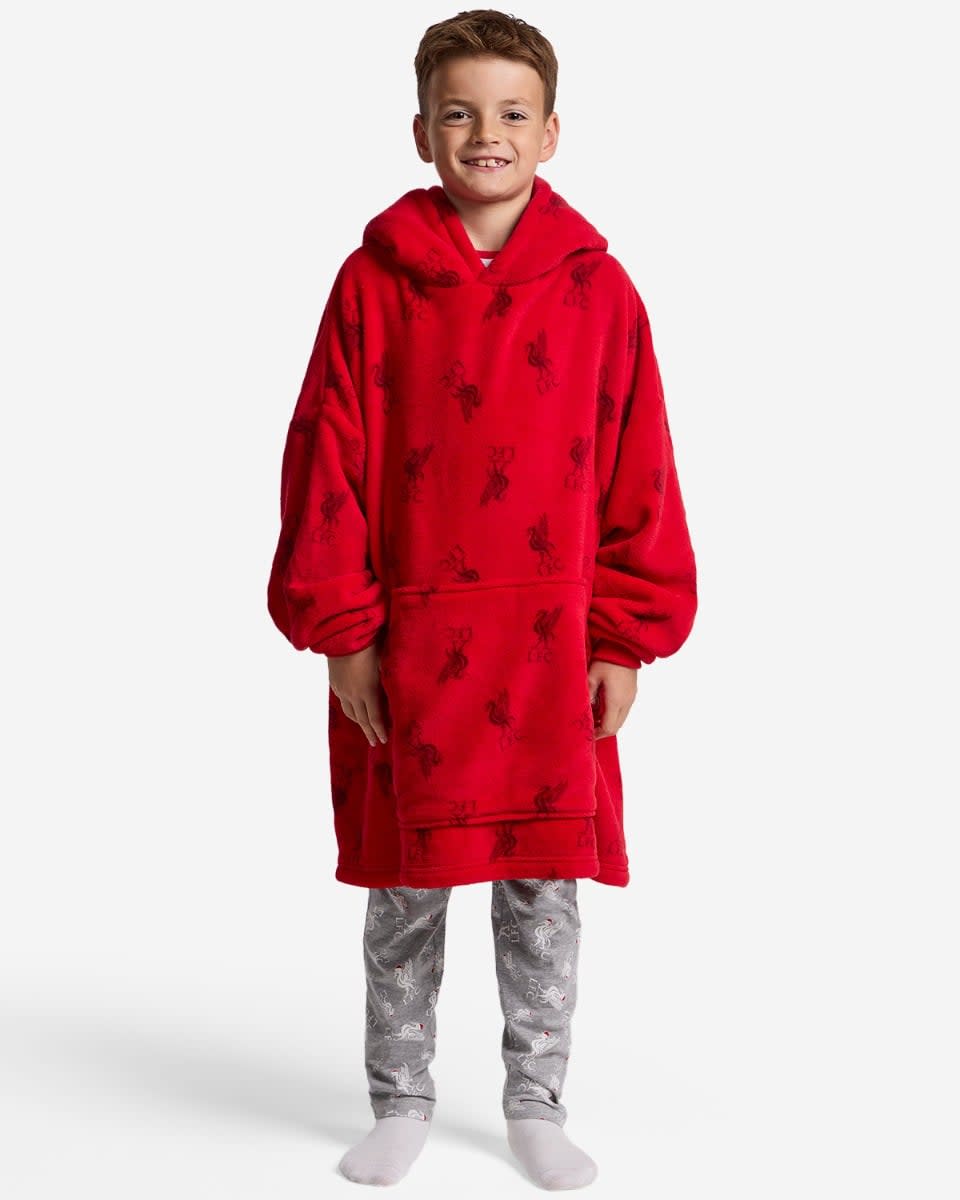 LFC Infants Unisex All Over Print Robe Hoodie Red - Image 3