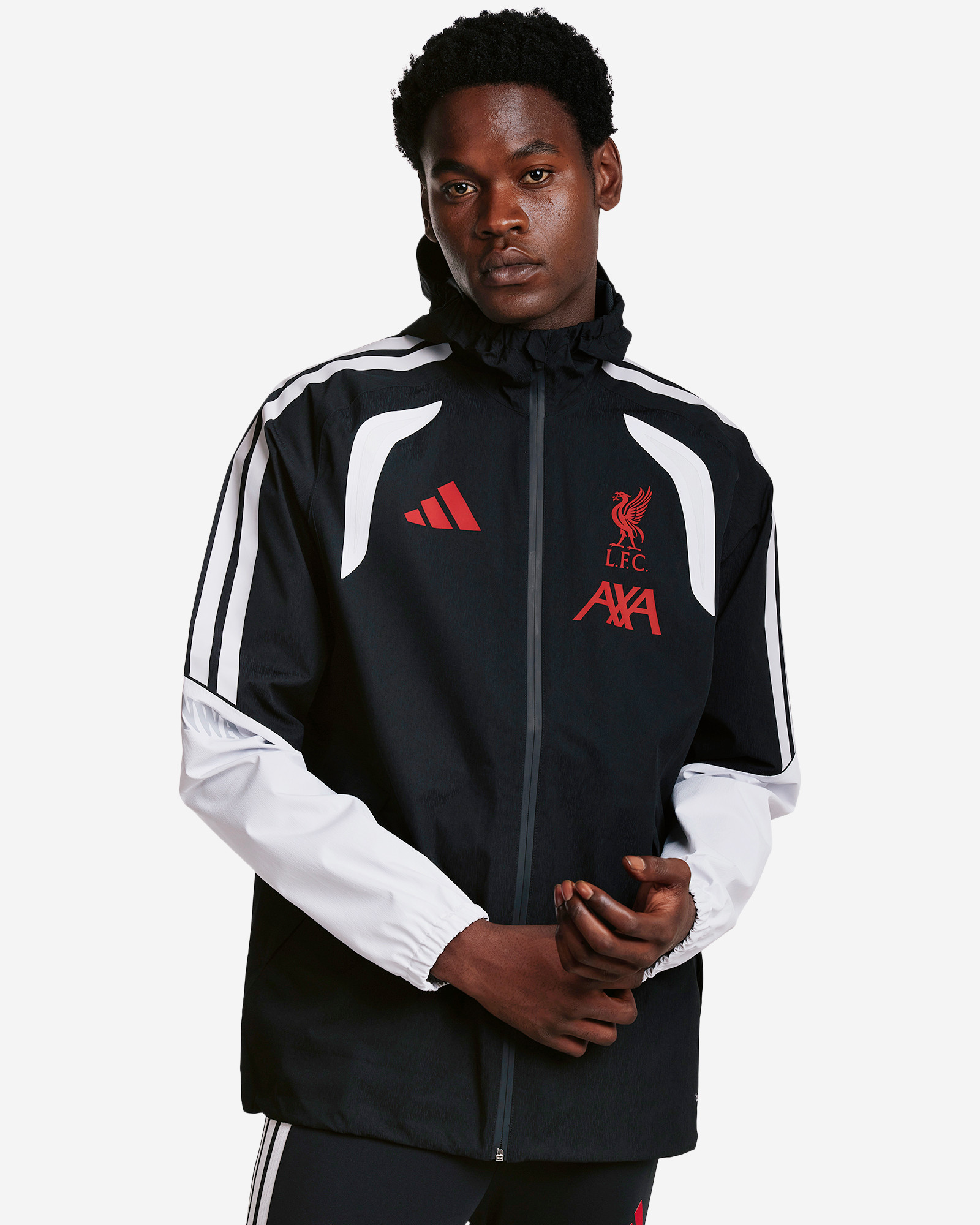 LFC 아디다스 남성용 26/27 티로 프로-레인 재킷 블랙 - Image 1
