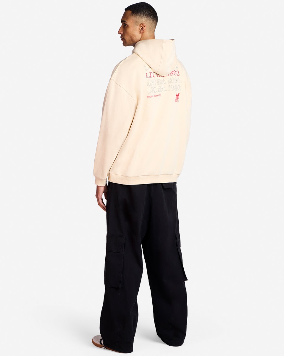 LFC Mens Oversized Est. 1892 Hoodie Cream - Image 3