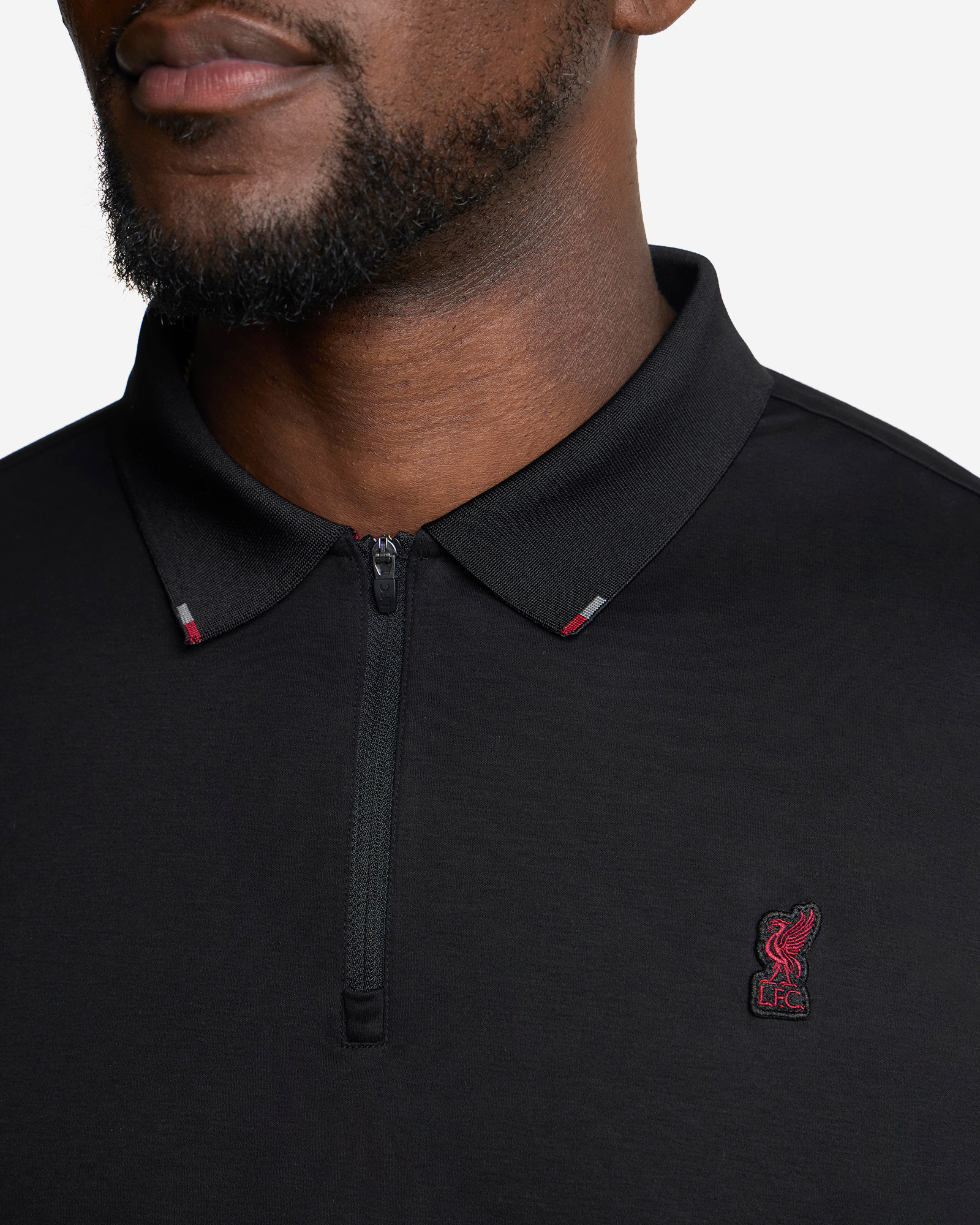 LFC Firma Mens Long Sleeve Polo Black - Image 3