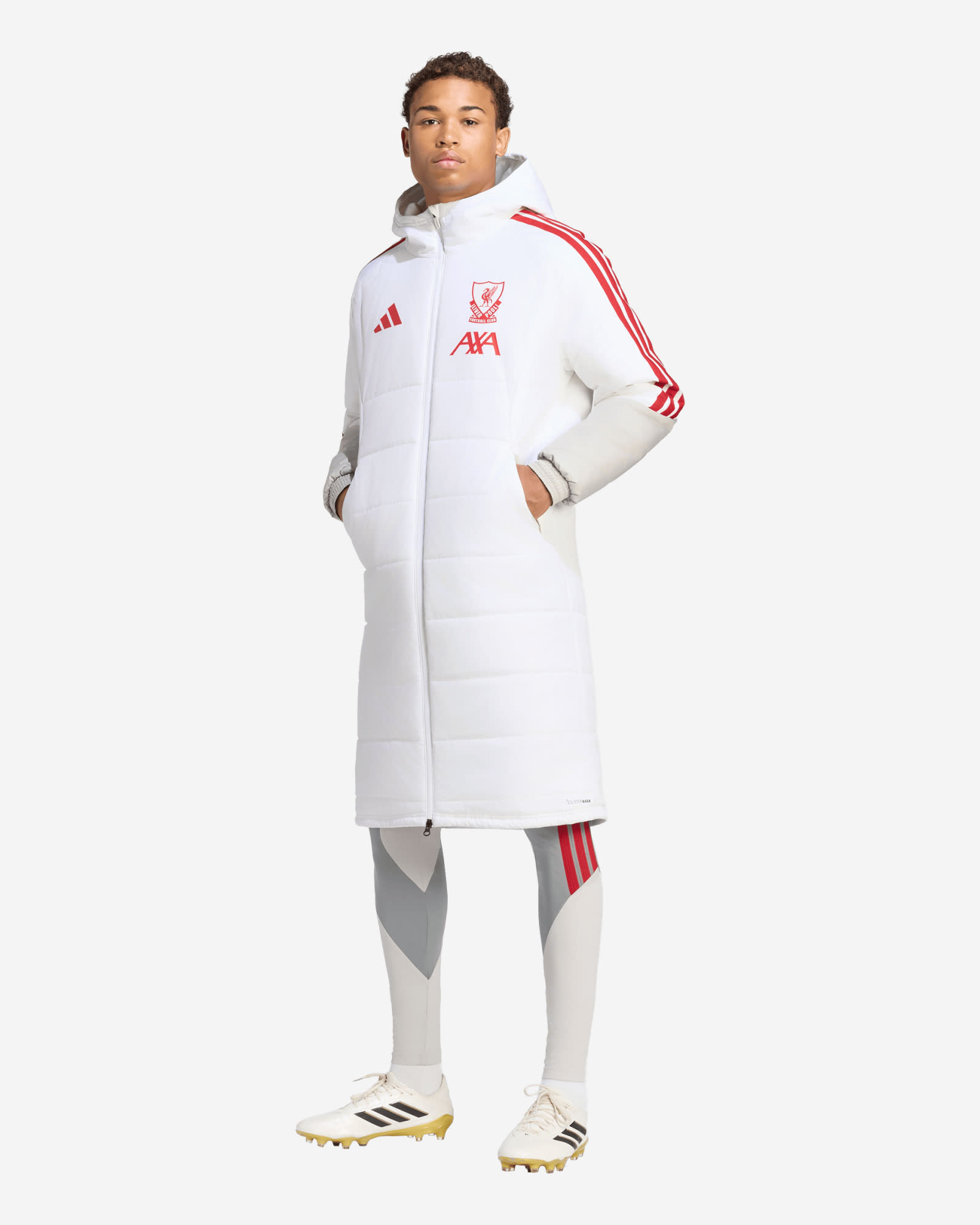 LFC adidas Mens 26/27 Authentic European Tiro Long Coat White - Image 1