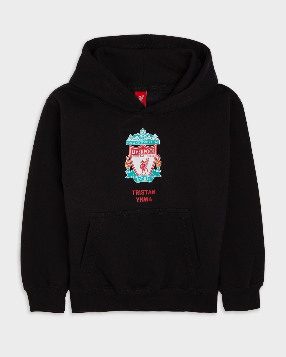 LFC Junior Crest Personalised Black Hoody - Image 2