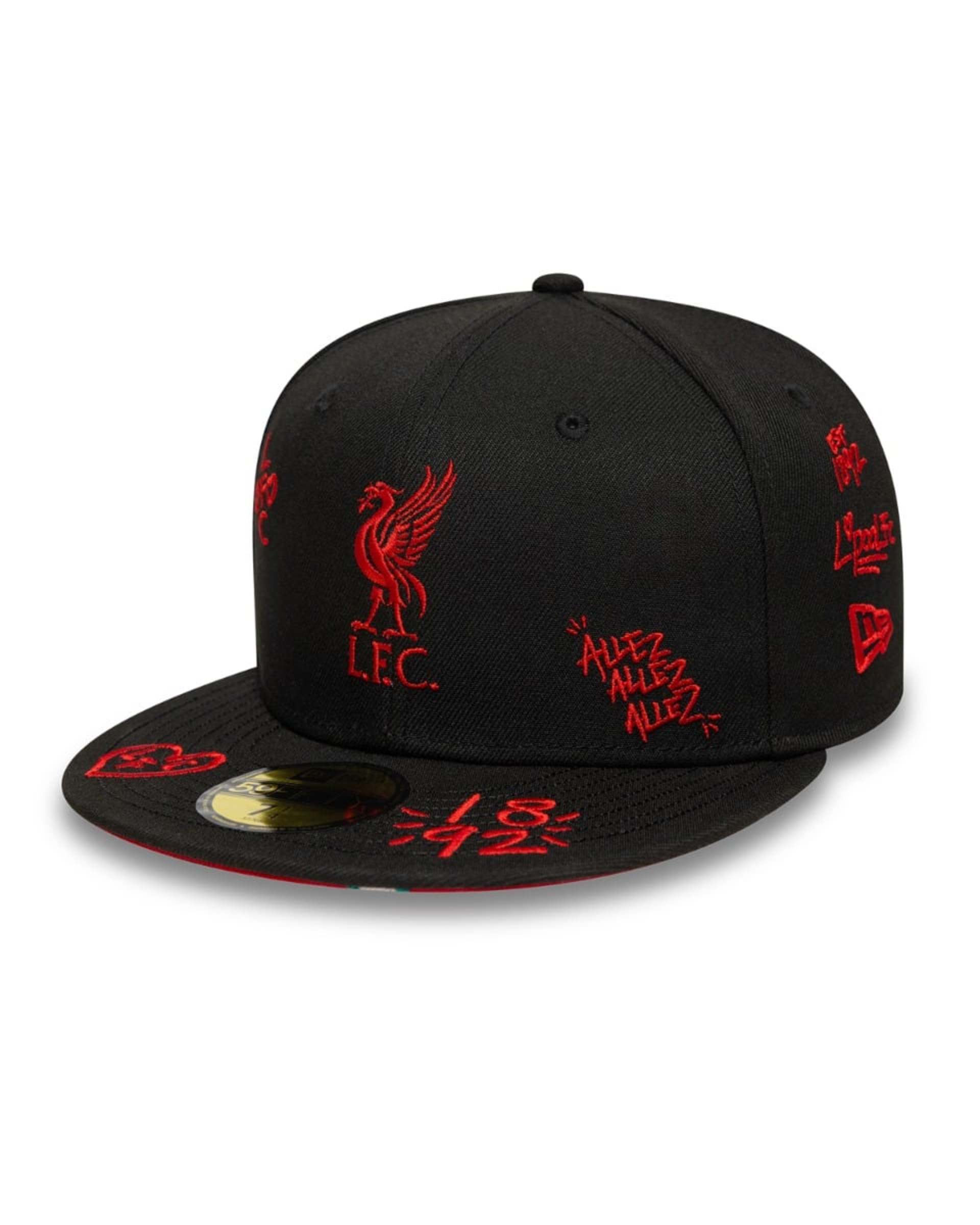LFC New Era 59FIFTY Scribble Kappe Schwarz/Rot - Image 1