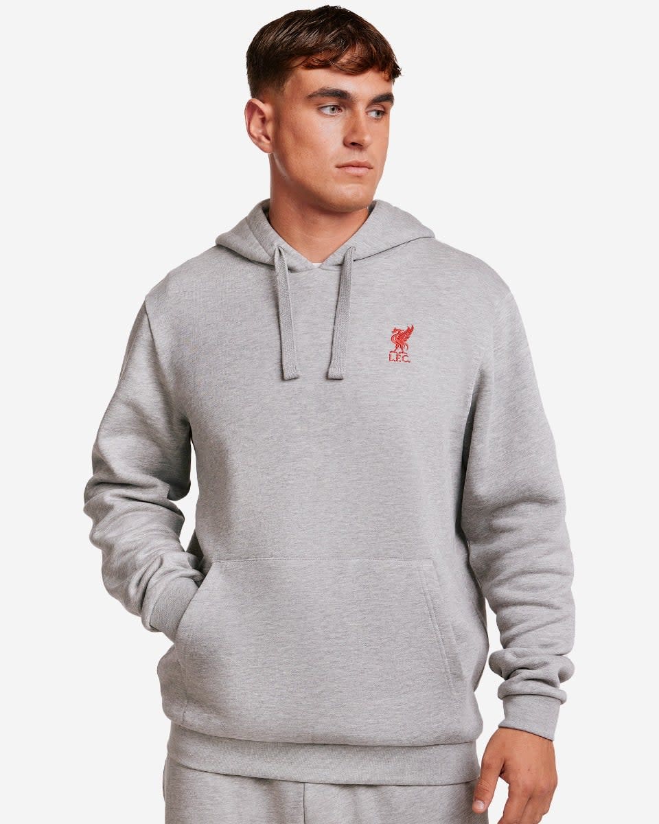 LFC Mens Overhead Logo Hoodie Grey Marl - Image 1