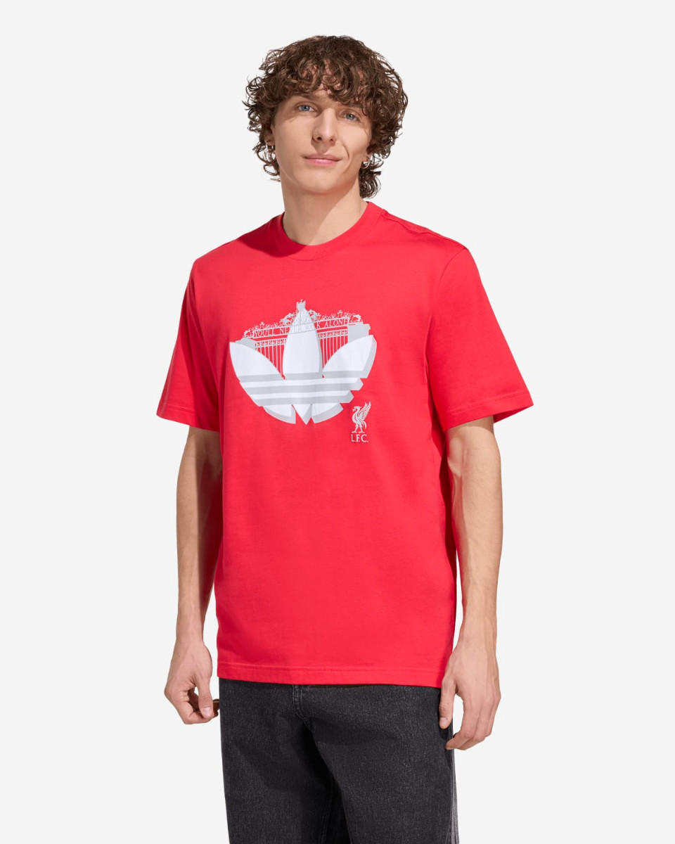 LFC adidas Mens Seasonal Graphic Trefoil Tee Red - Image 1