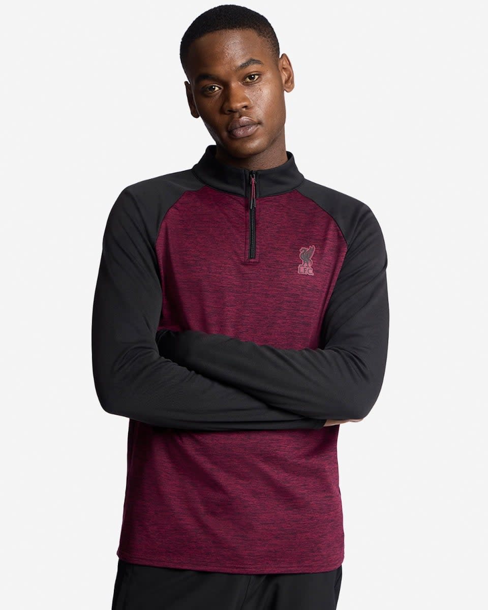 LFC Mens 1/2 Zip Raglan Top Red - Image 2