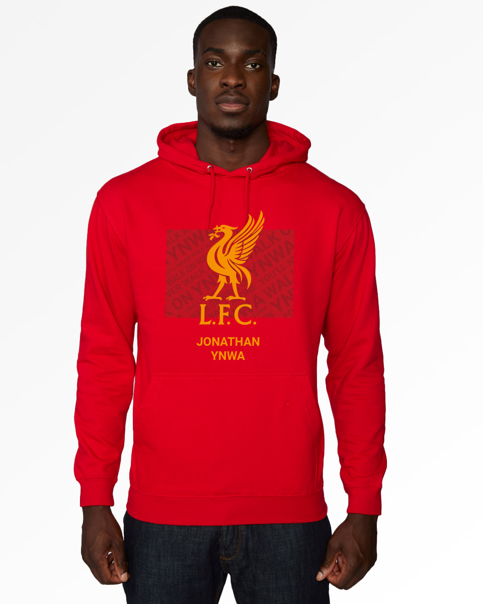 LFC Liverbird Personalised Red Hoody - Image 1