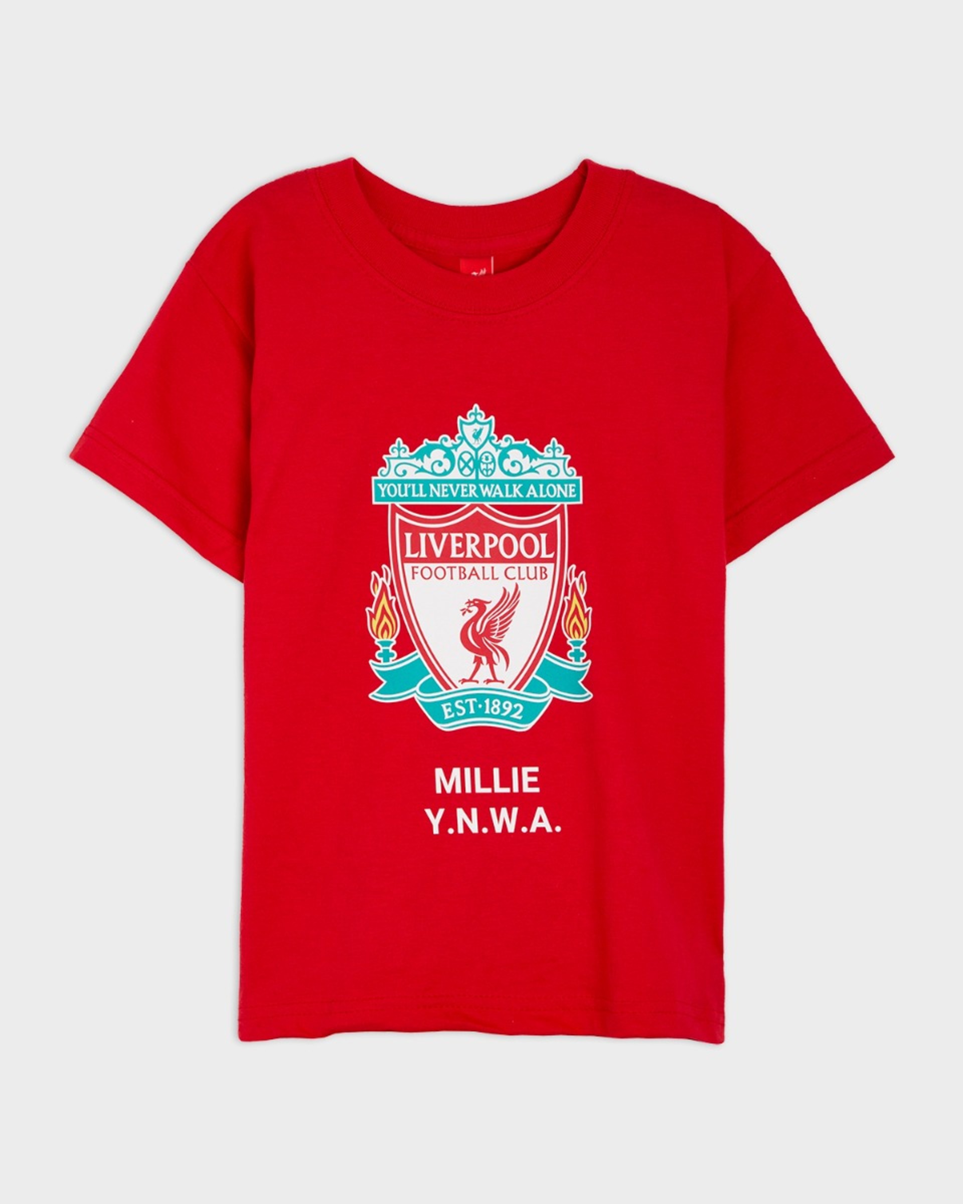 LFC Junior Crest Personalisierbares rotes T-Shirt - Image 2