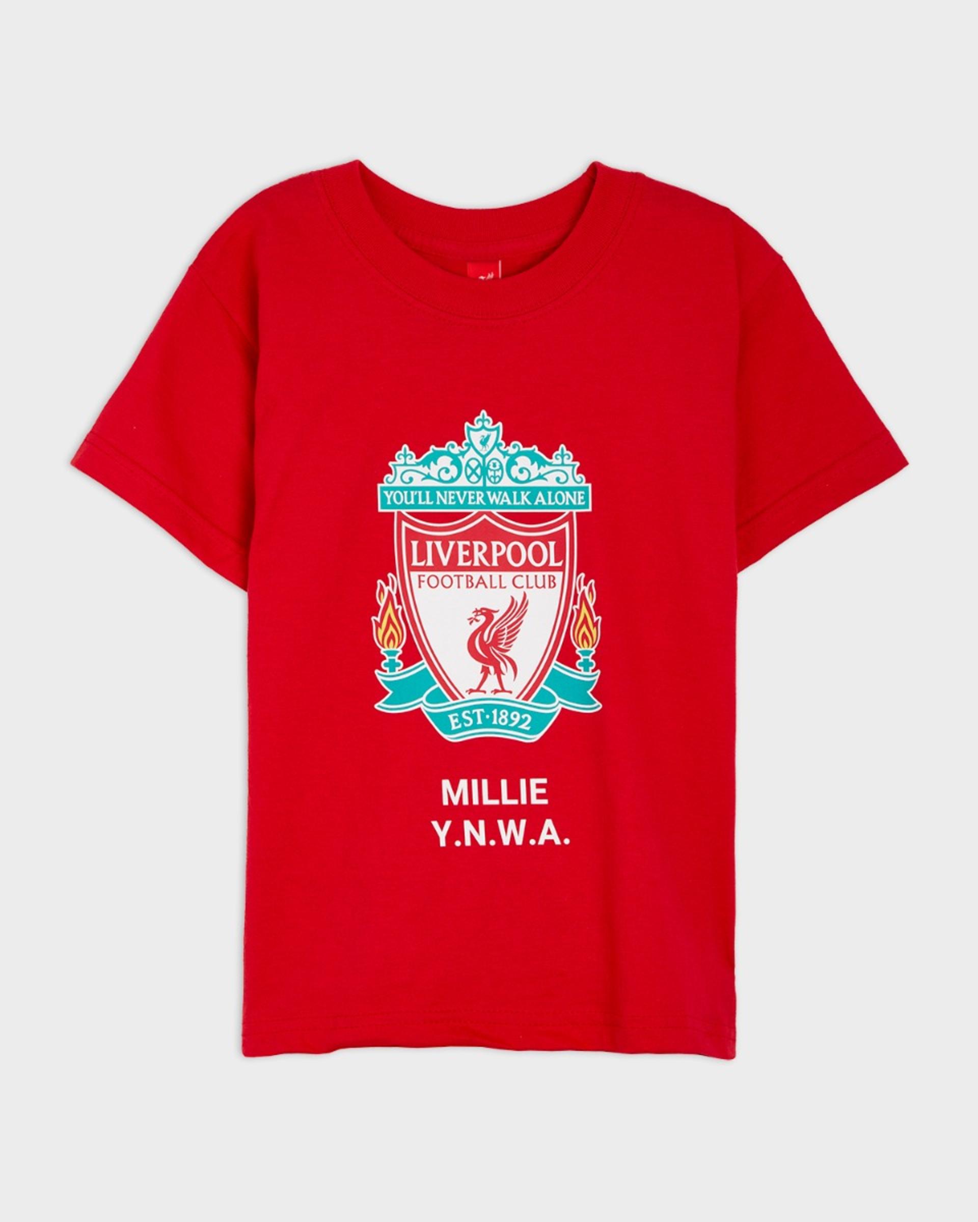 LFC Junior Crest Personalisierbares rotes T-Shirt - Image 2