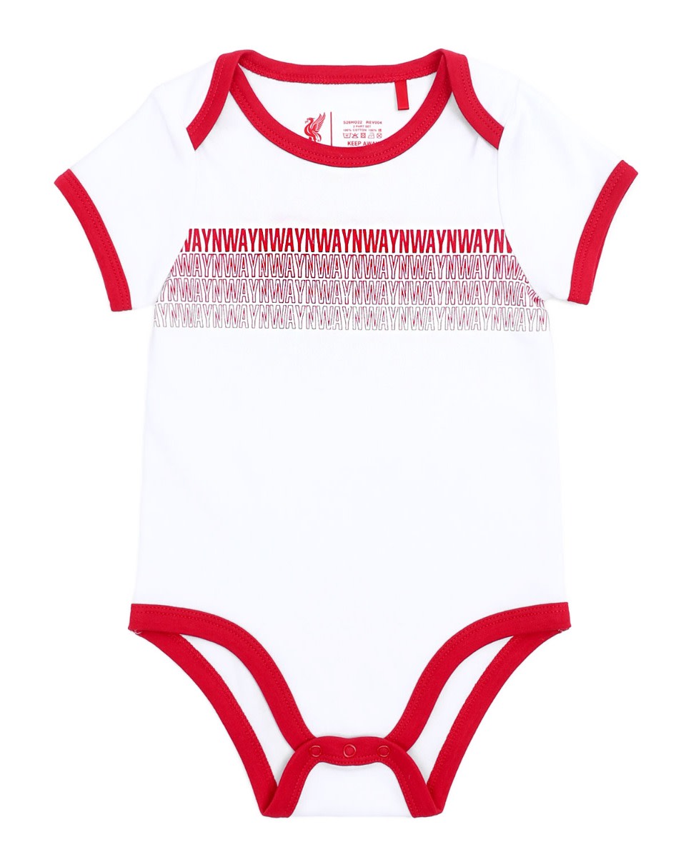 LFC Baby Bodysuit & Shorts Sæt Hvid & Rød - Image 2