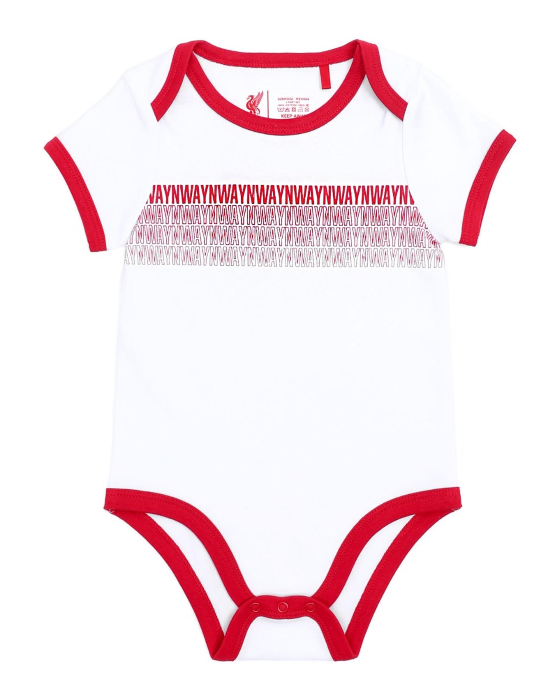 ชุดบอดี้สูทเด็กและกางเกงขาสั้น LFC สีขาวและสีแดง - Image 2