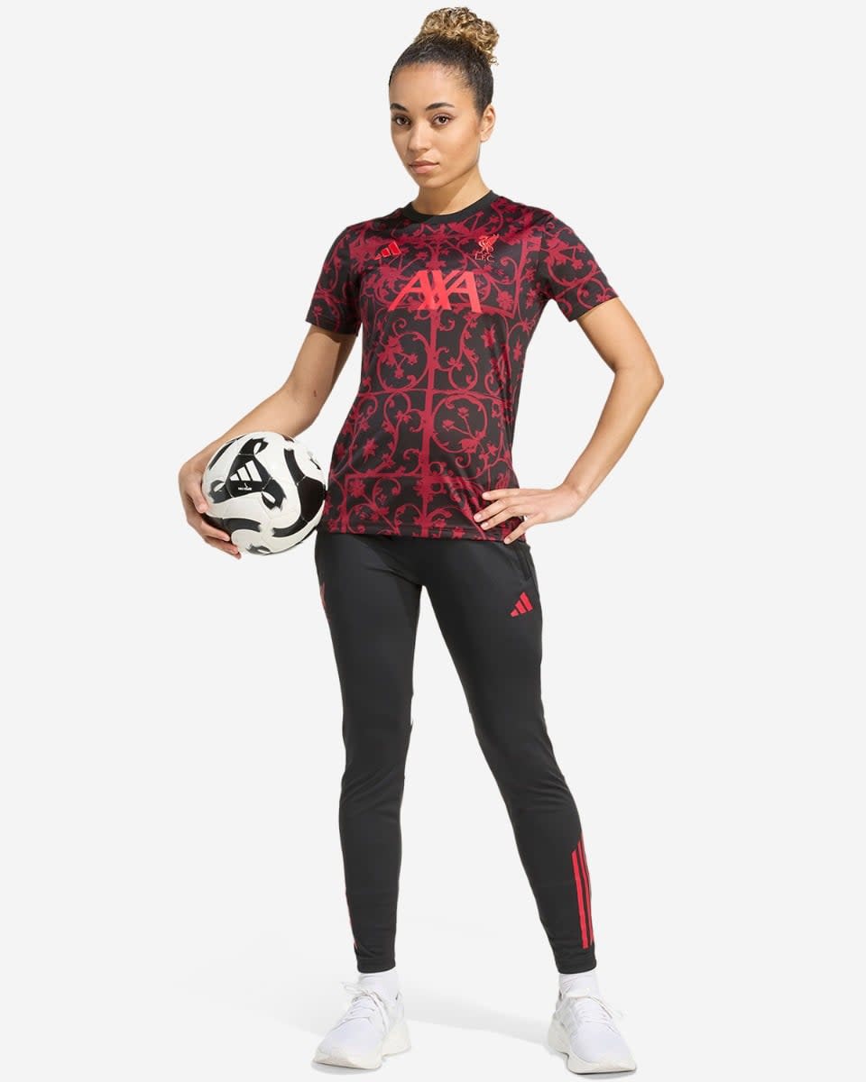 LFC adidas Womens 25/26 Short Sleeve Pre-Match Shirt Black - Image 4