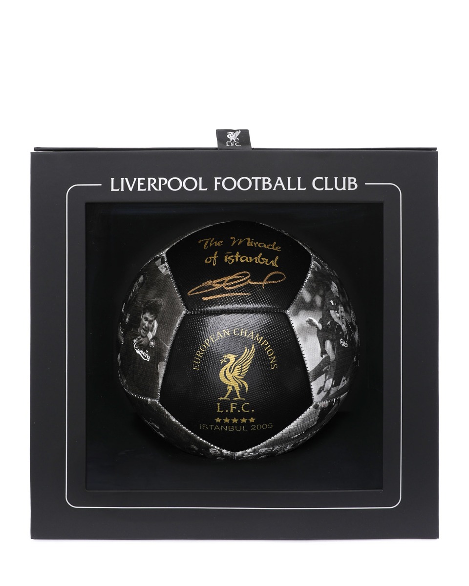 LFC Signed Gerrard Istanbul 2005 Boxed Football - Image 1