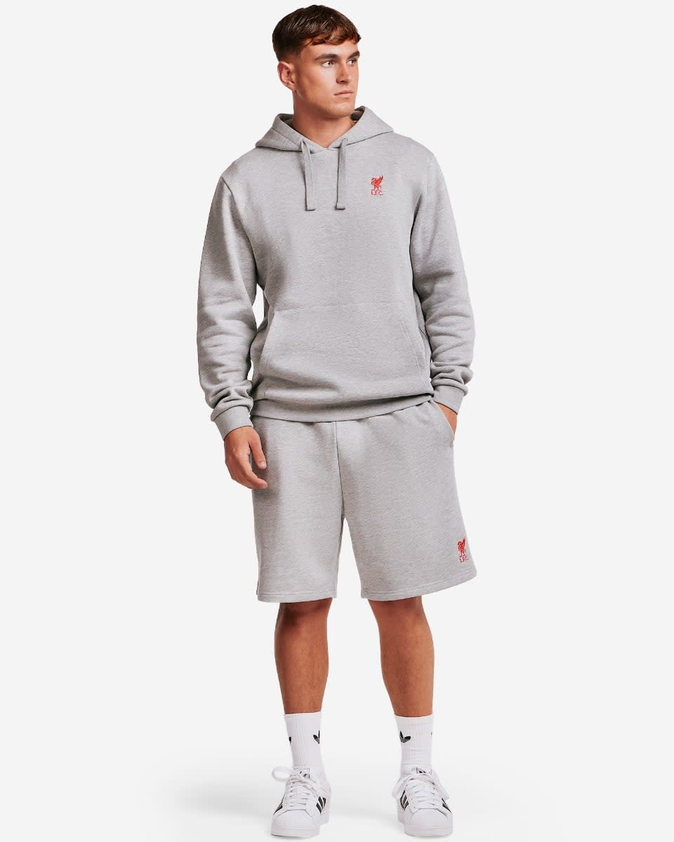 LFC Mens Overhead Logo Hoodie Grey Marl - Image 3