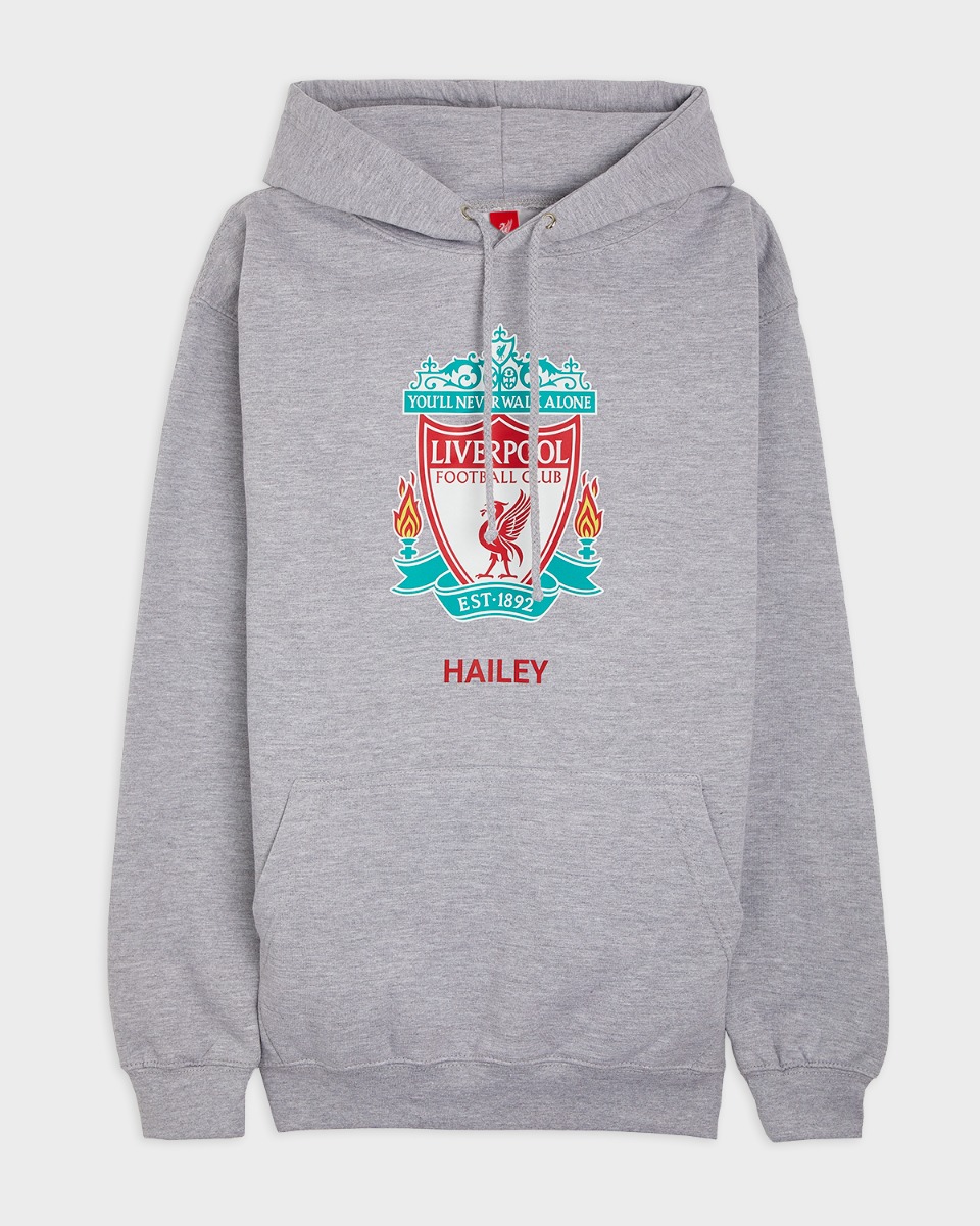 Sudadera con capucha gris personalizada LFC Crest - Image 2