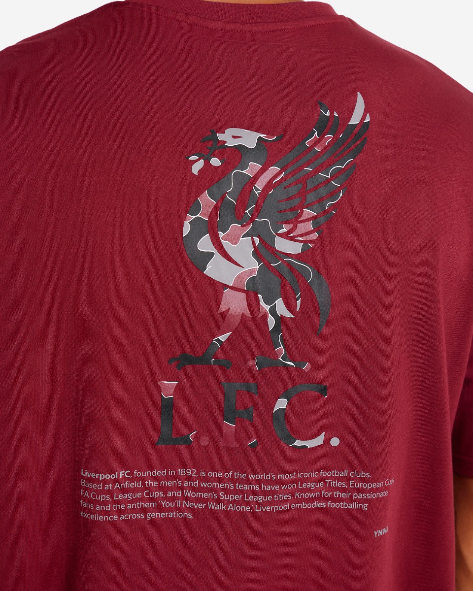 LFC Mens Oversized YNWA Back Print Tee Cherry - Image 3