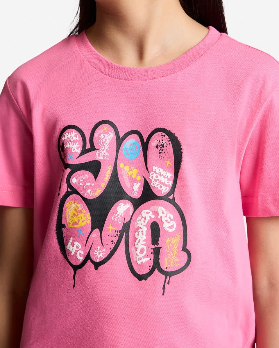 LFC Infants YNWA Graffiti Tee Pink - Image 3