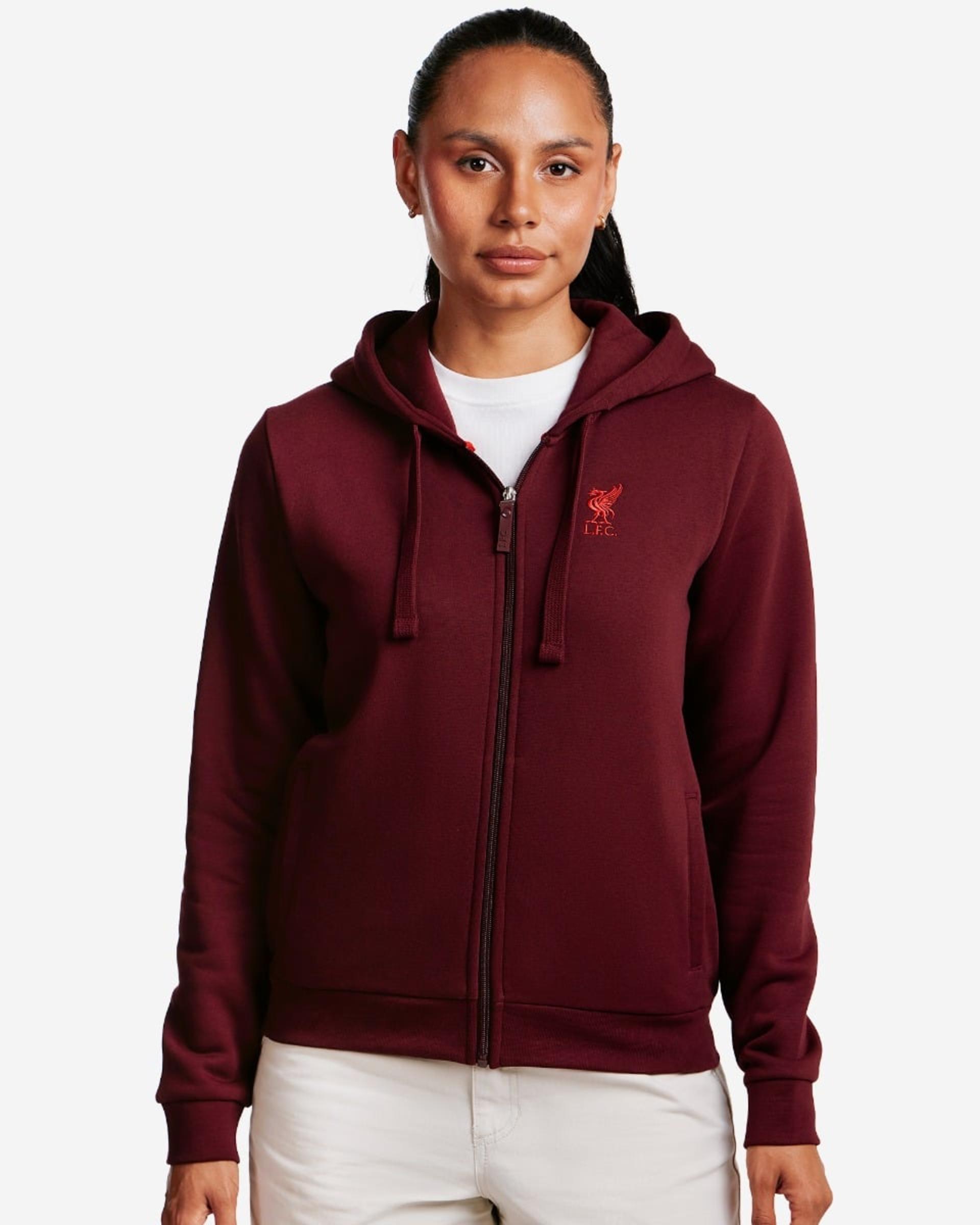 LFC Kapuzenpulli mit durchgehendem Reißverschluss für Damen, Dunkelrot - Image 1