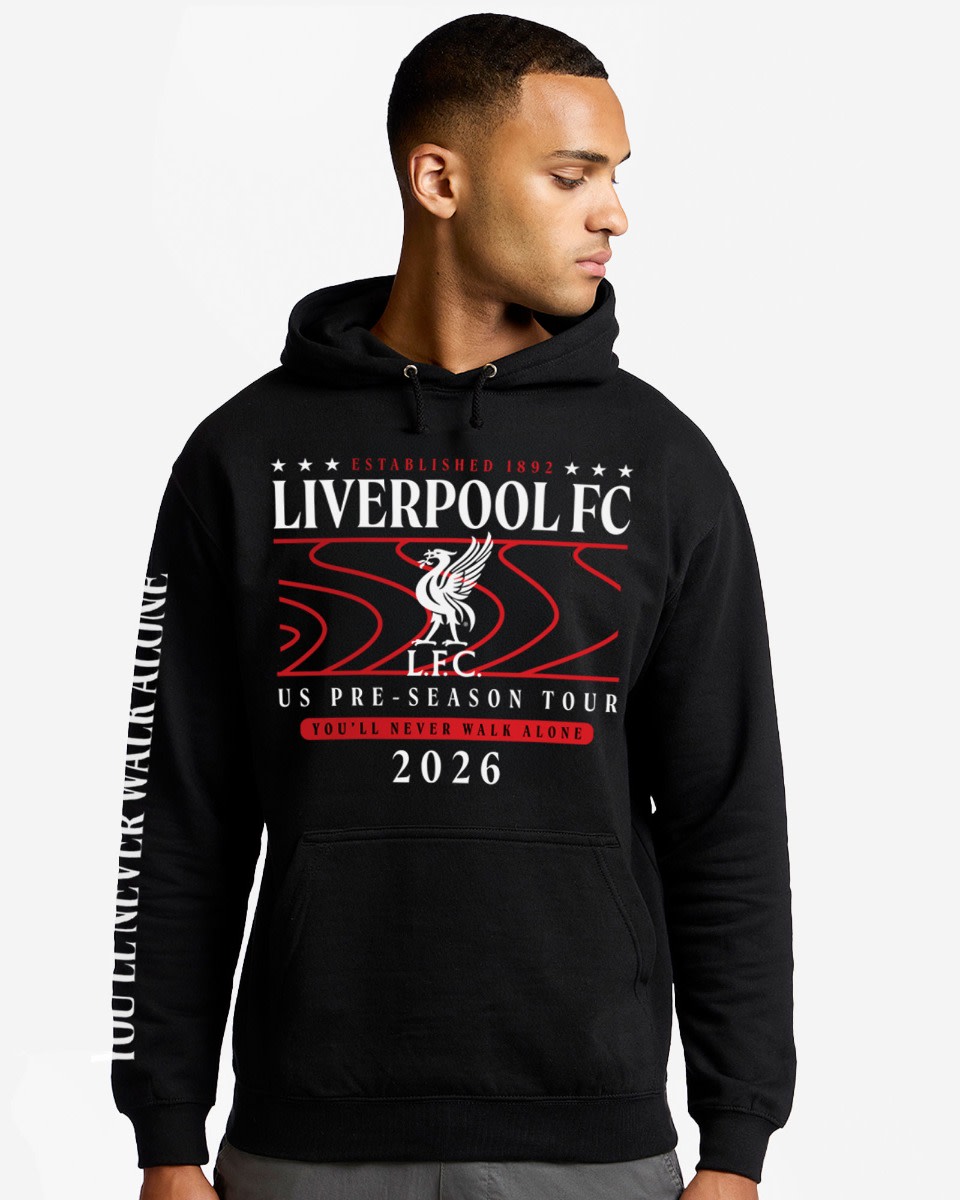 LFC Adults Pre Season Tour Hoodie Black - Image 2