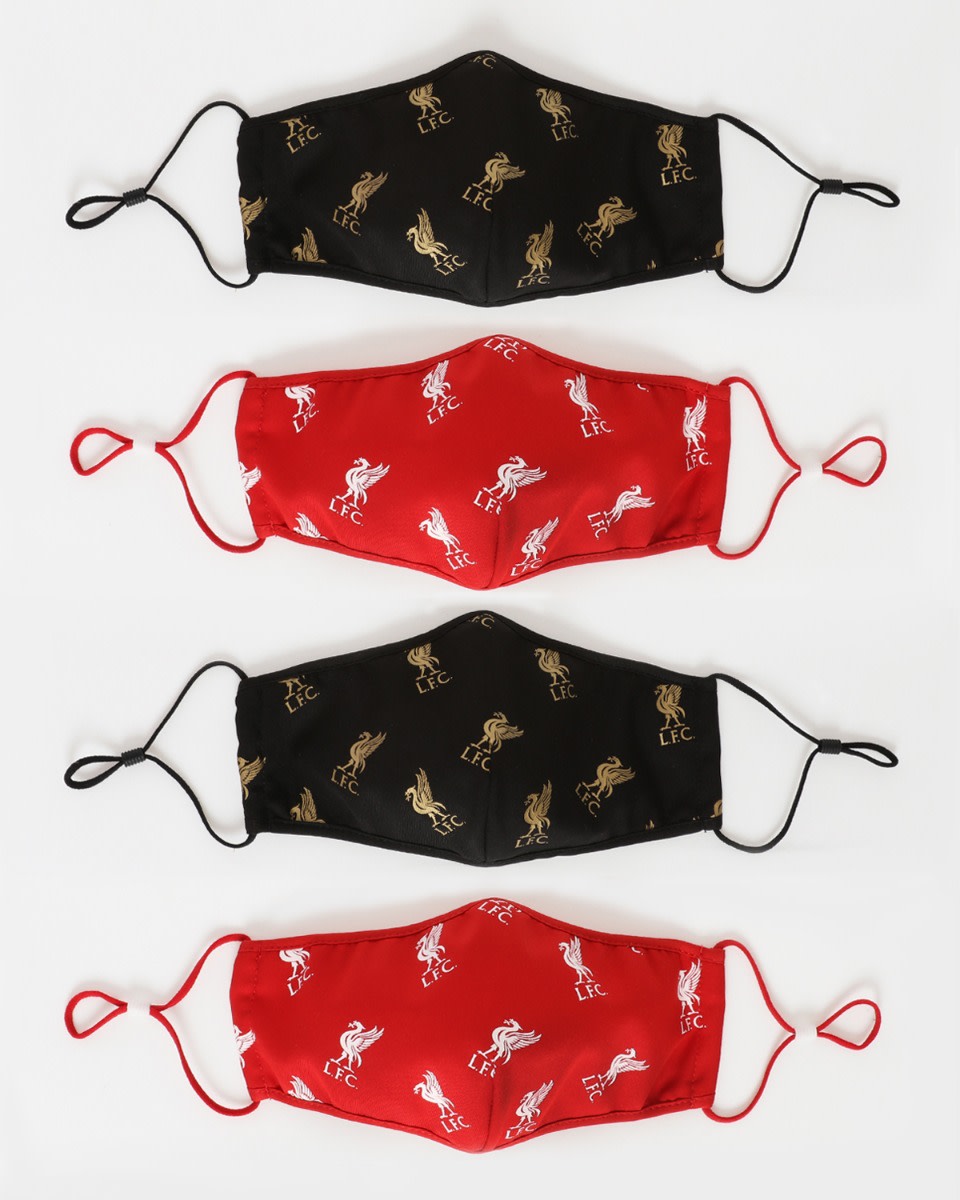 LFC Junior 4 Pack Liverbird Print Face Cover - Image 1
