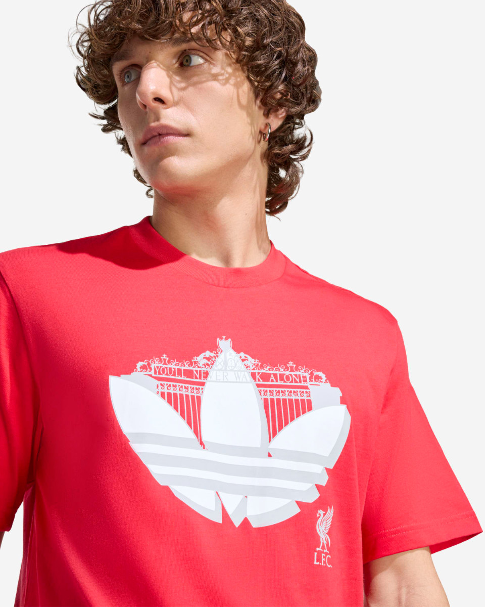 LFC adidas Mens Seasonal Graphic Trefoil Tee Red - Image 4