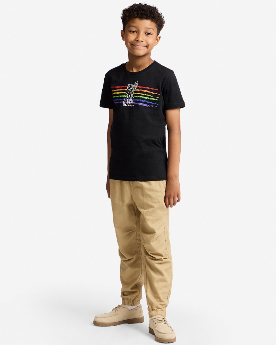 LFC Junior Liverbird Pride Tee Black - Image 4